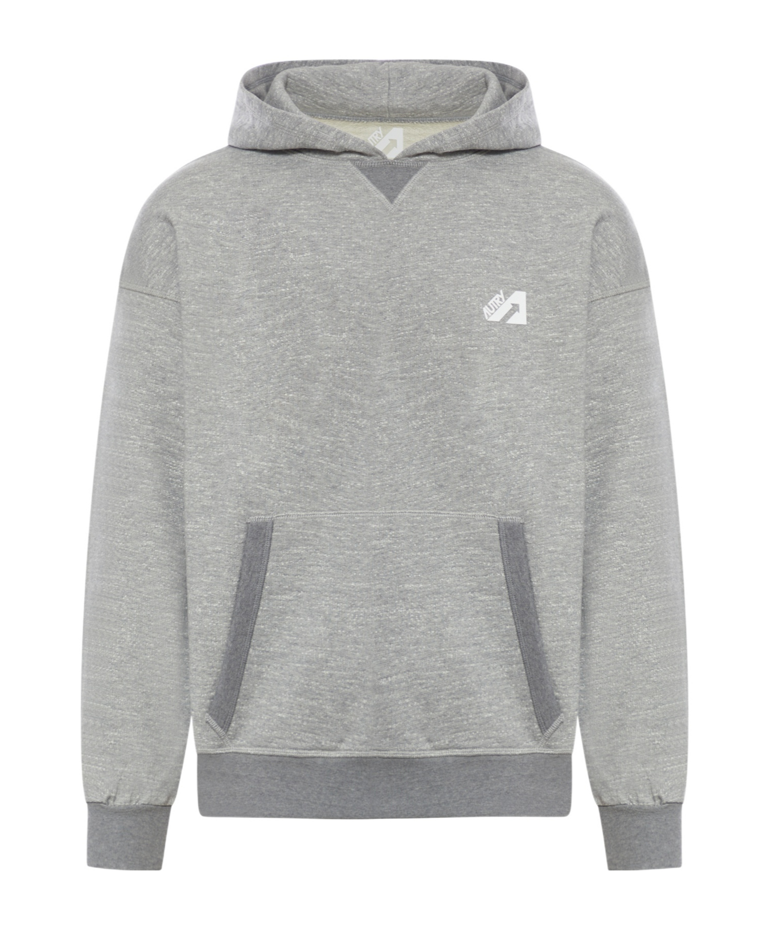 Autry Appliqué-logo Mélange-effect Sweatshirt In Gray