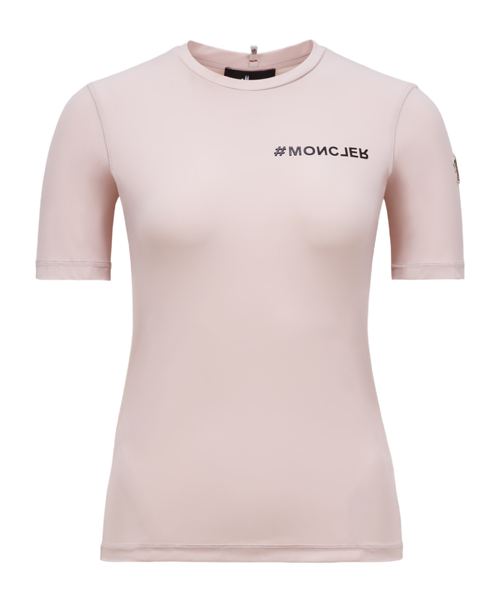 Moncler Logo-embossed Technical-jersey T-shirt In Pink