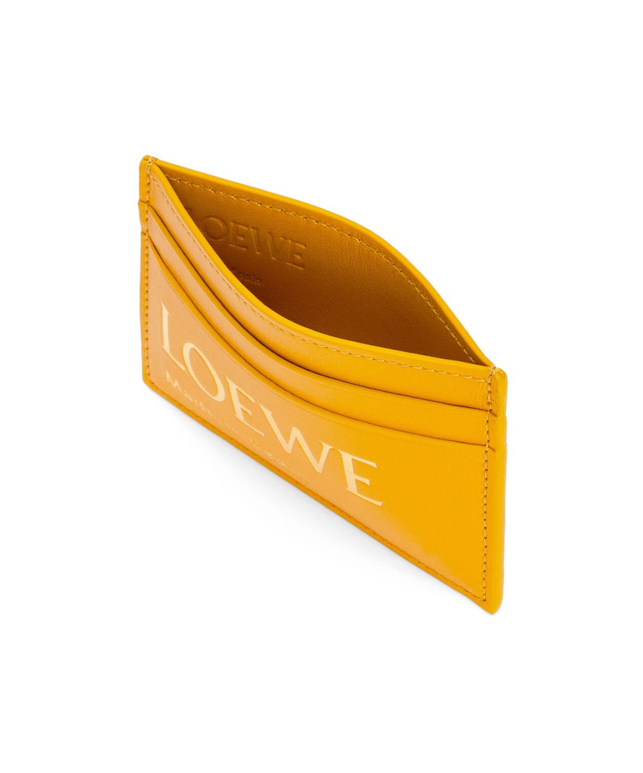 Loewe Embossed Flat Card Bag In Yellow