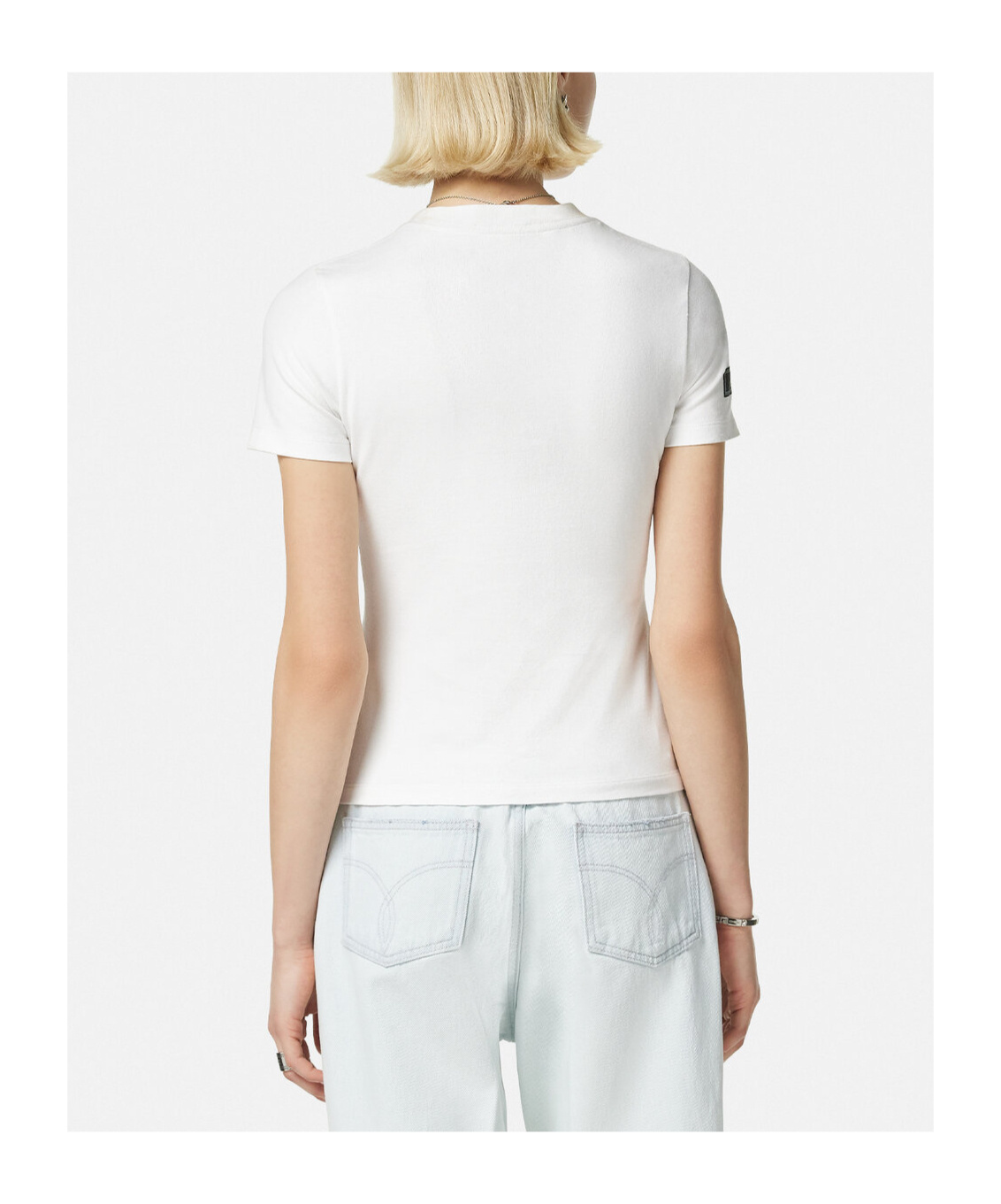 Versace Crystal 1978 Logo T-shirt In White