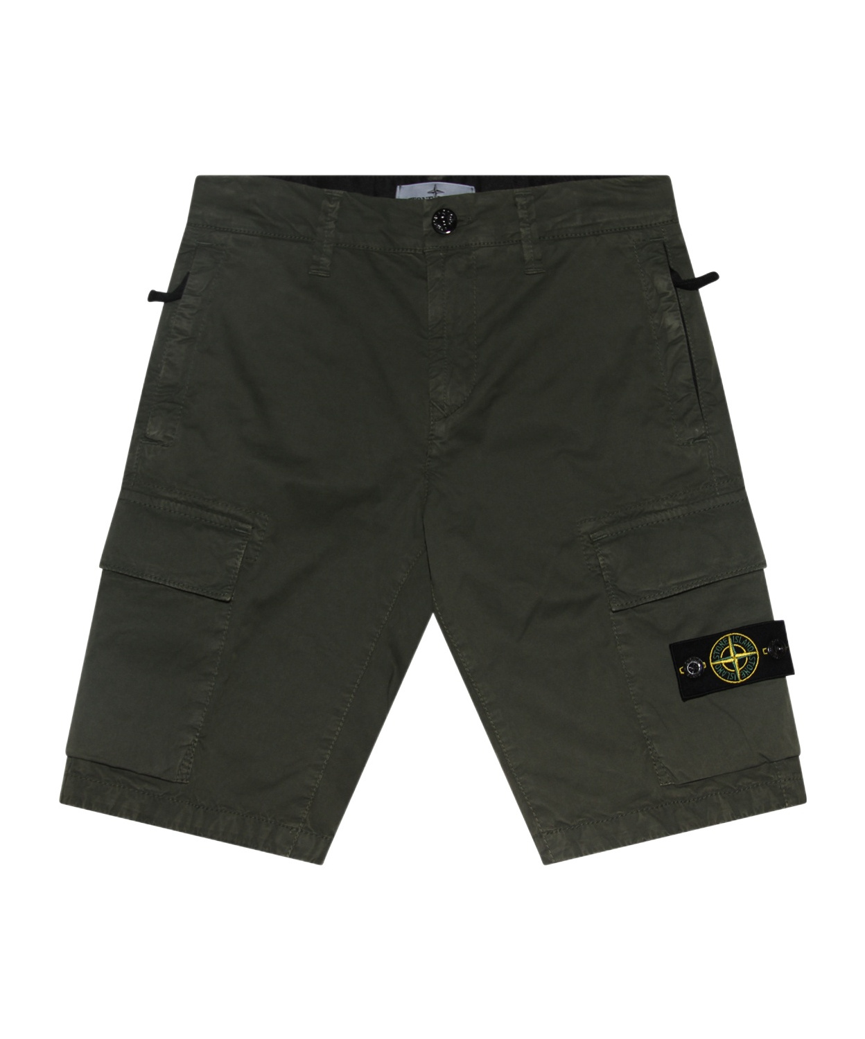 Stone Island Compass-motif Cargo Shorts In Black