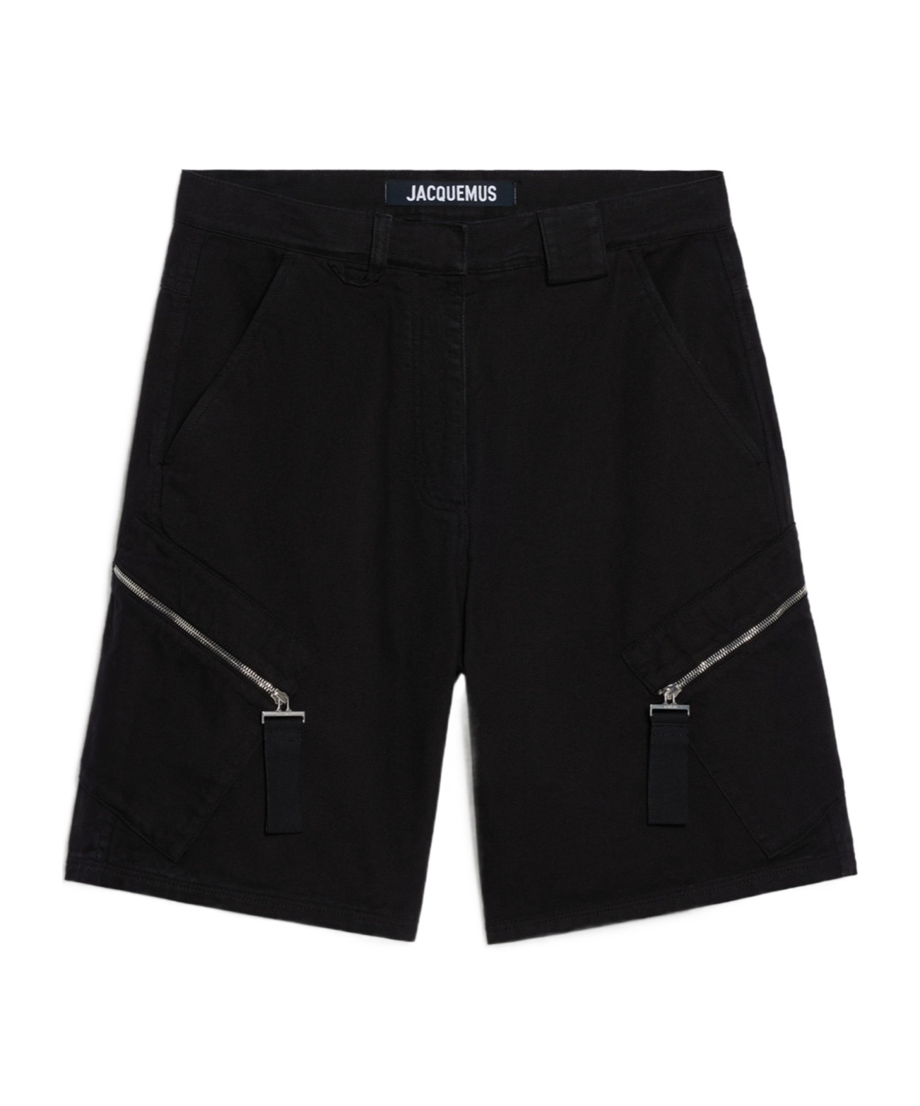 Shop Jacquemus Zipped Cargo Shorts In Black