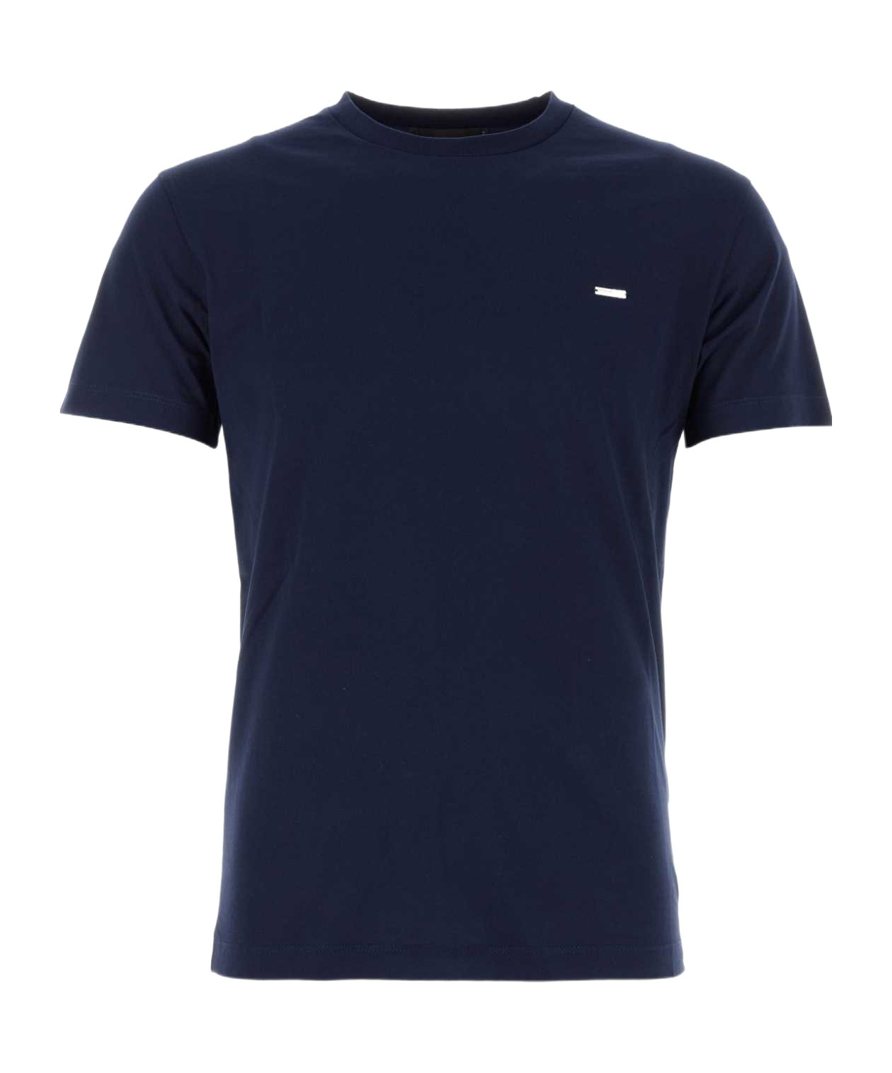Dsquared2 Cotton Crew Neck T-shirt With Ribbed Detail In Black