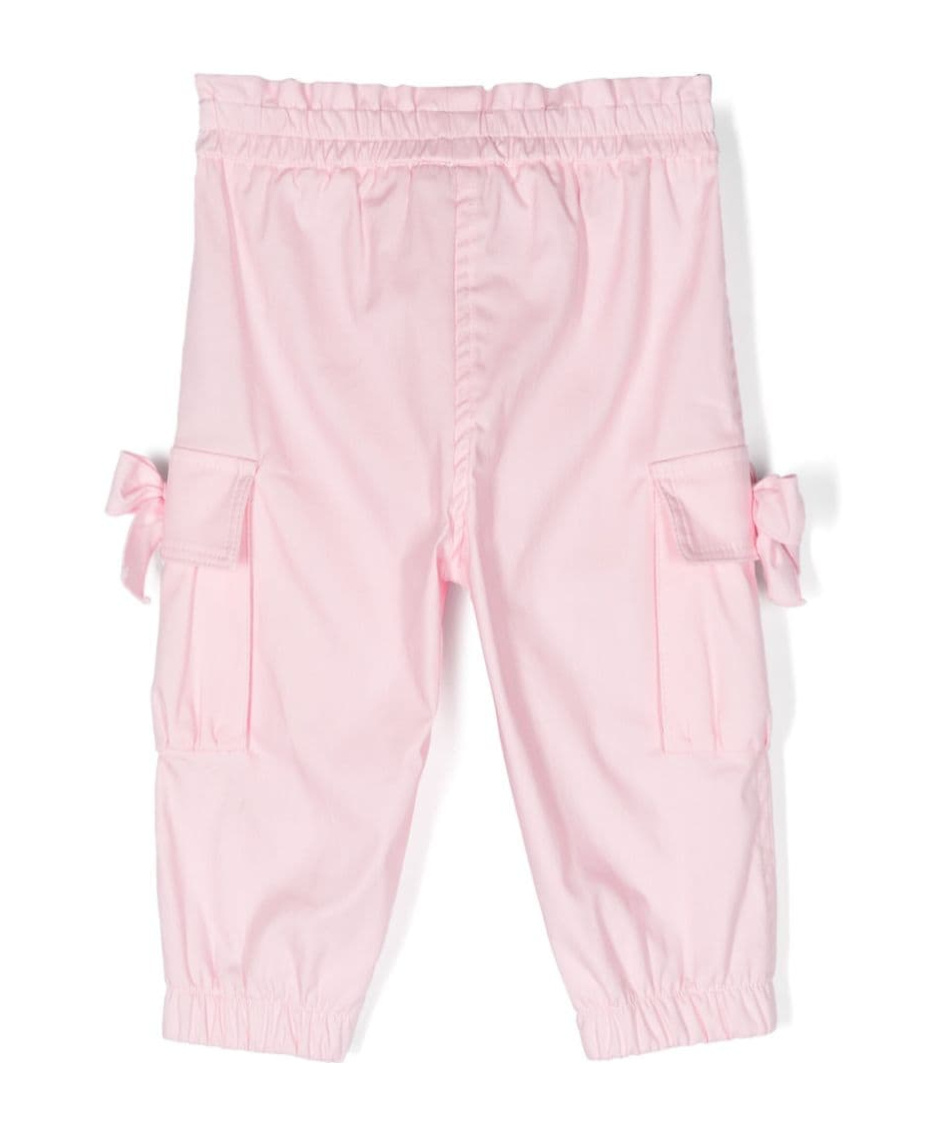 Monnalisa Bow-detail Cargo Trousers In Pink