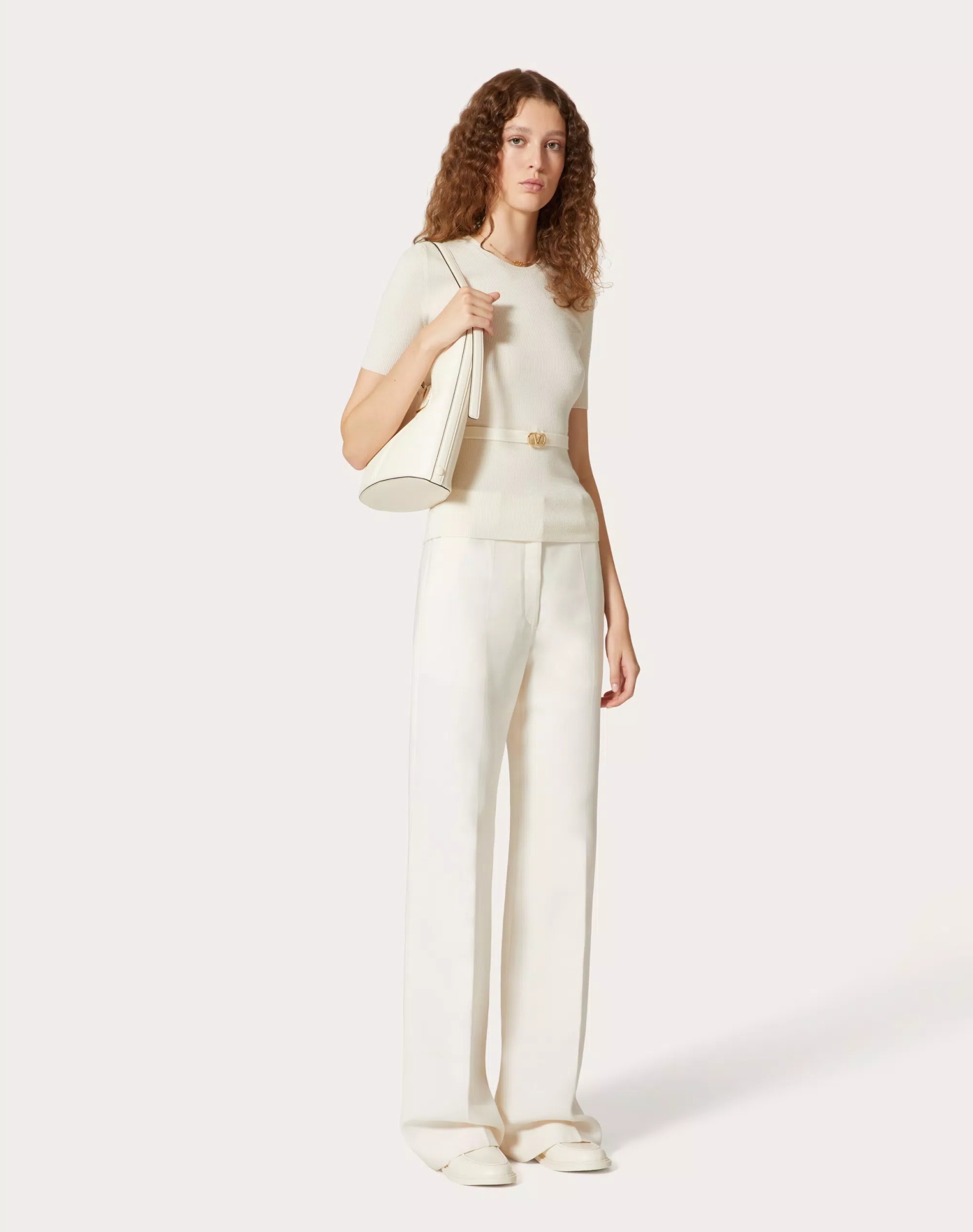 Valentino Vlogo Signature Wool Jumper In White
