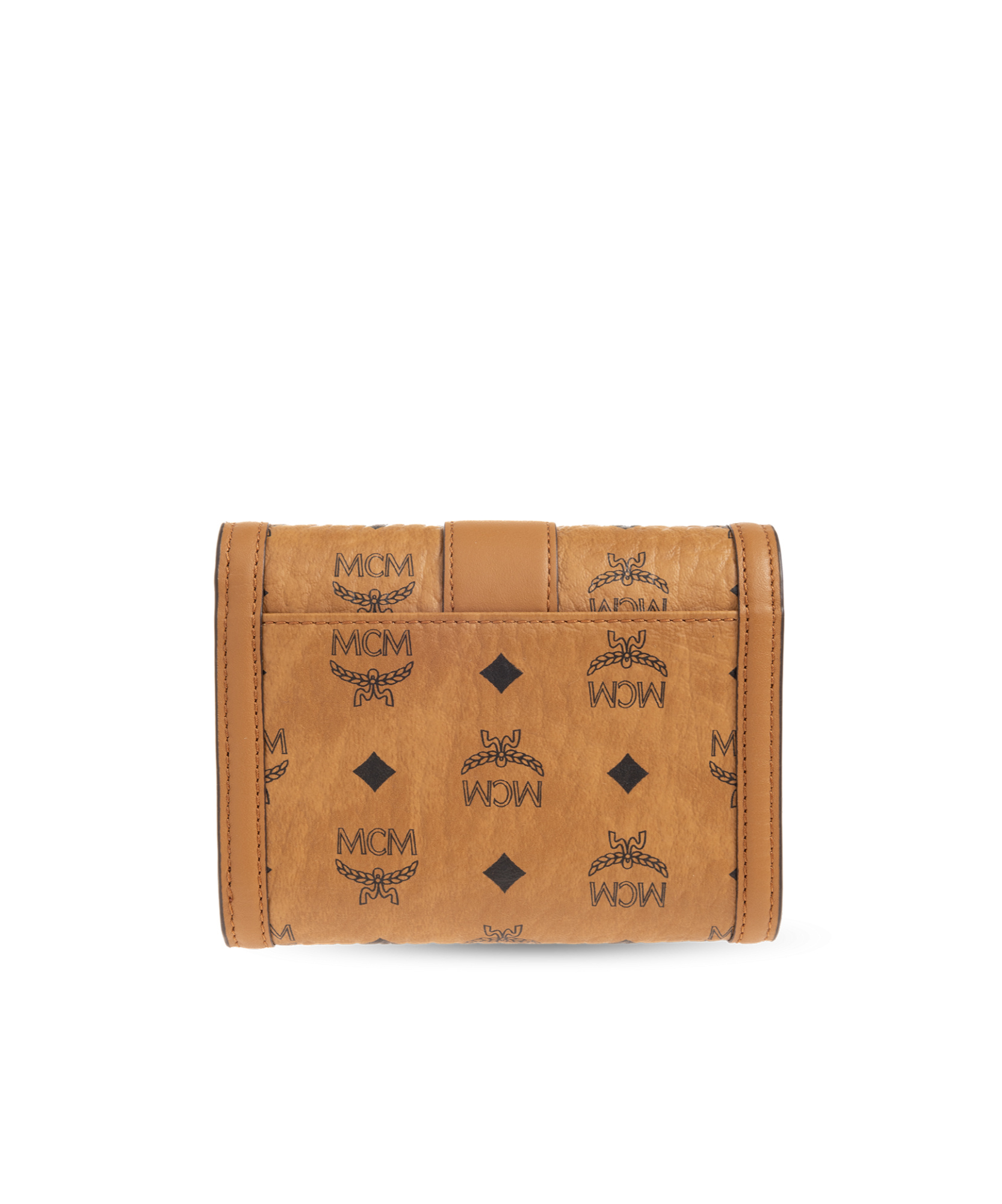 Mcm Tracy Trifold Wallet In Visetos In Brown