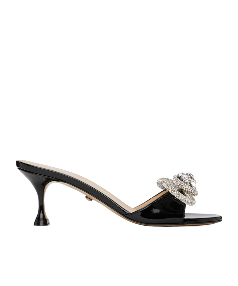 Mach&mach Double Bow Patent-leather Sandals In Multicolor
