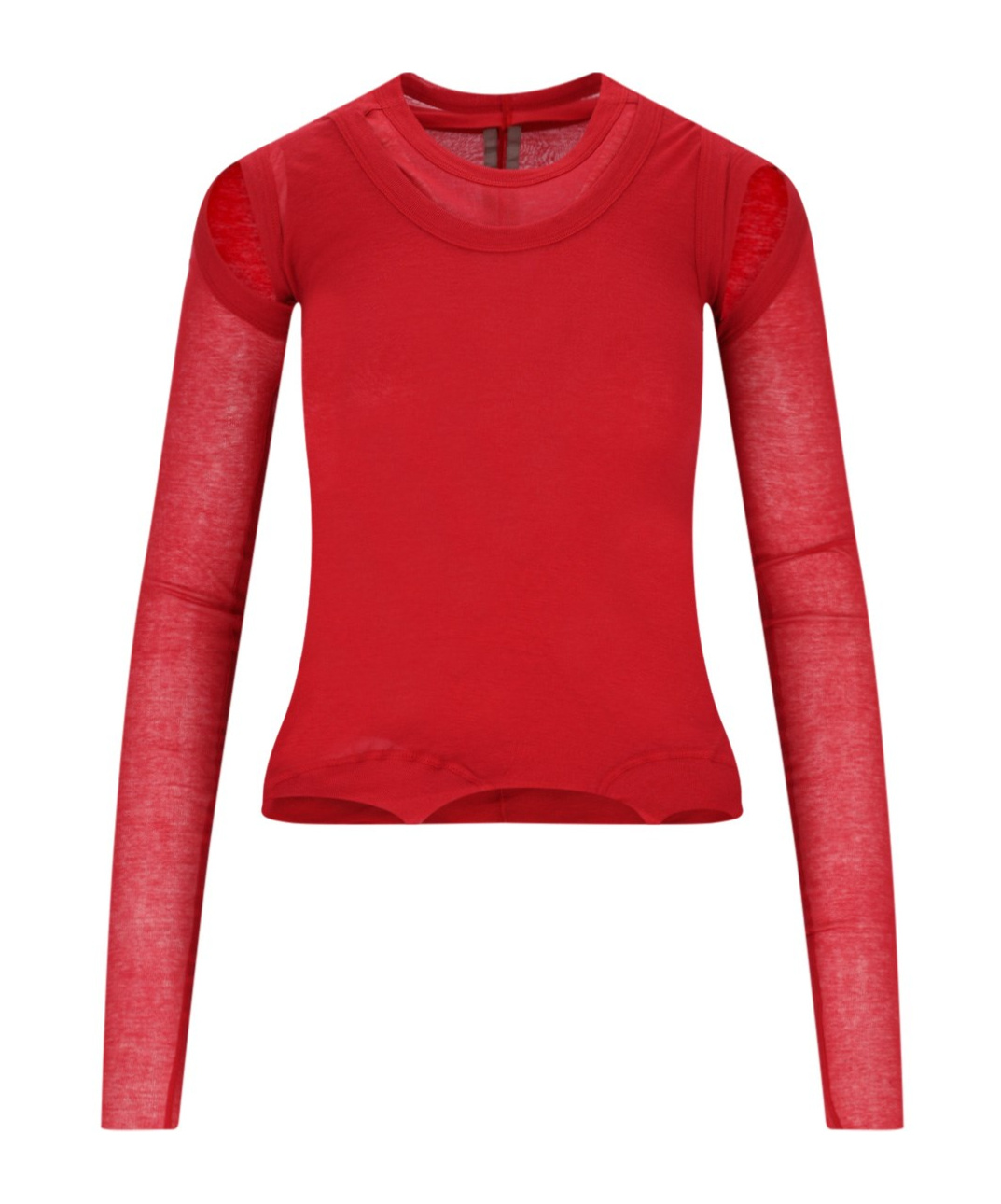 Rick Owens Layered Detail T-shirt In Red