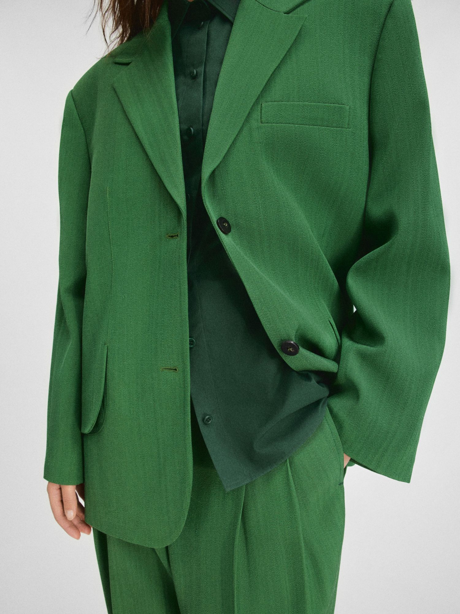 Jacquemus Titolo Striped Jacquard Single-breasted Oversized Blazer Jacket In Green