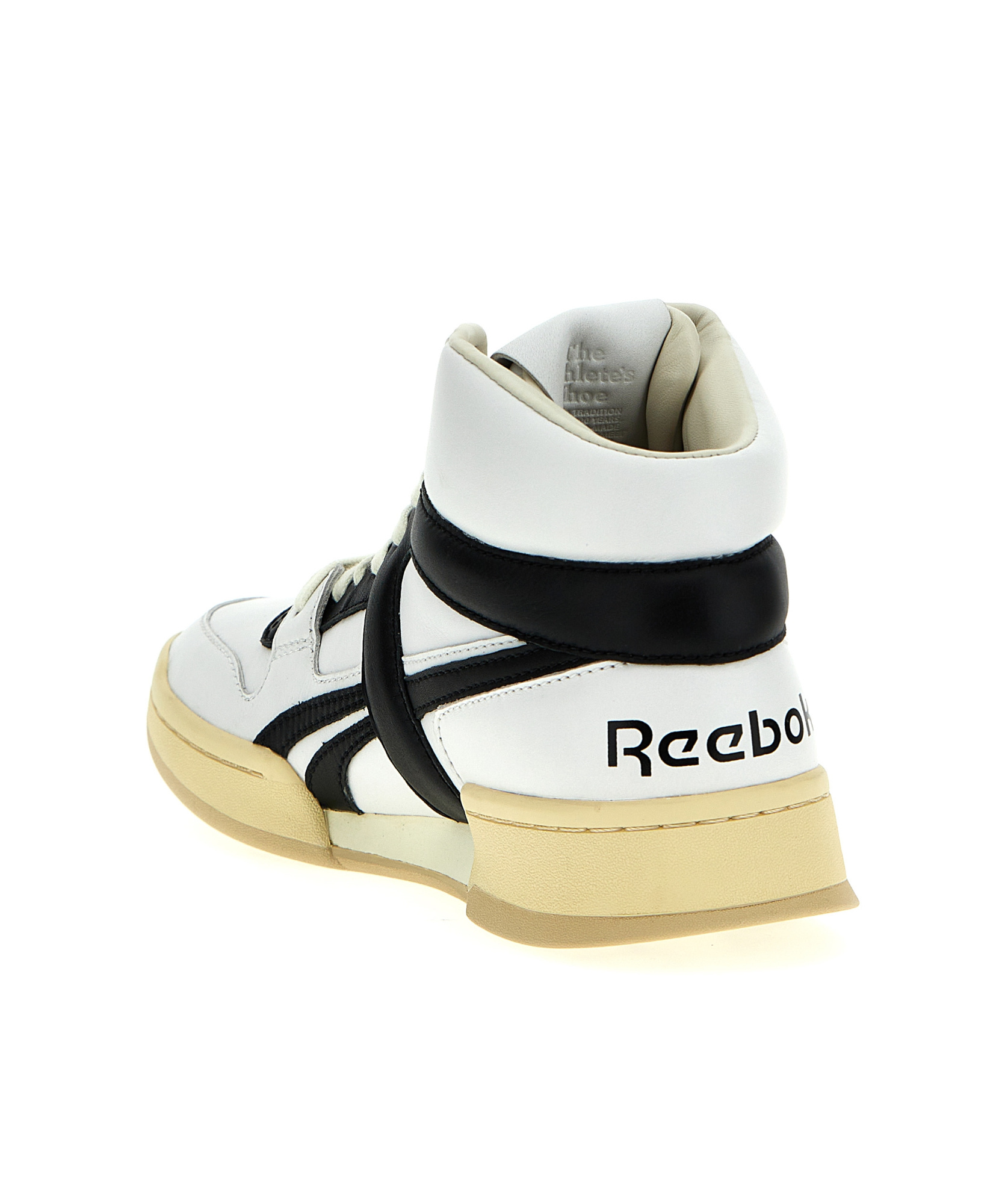 Reebok High-top Sneakers With Contrasting Sole And Perforated Toe Box In White