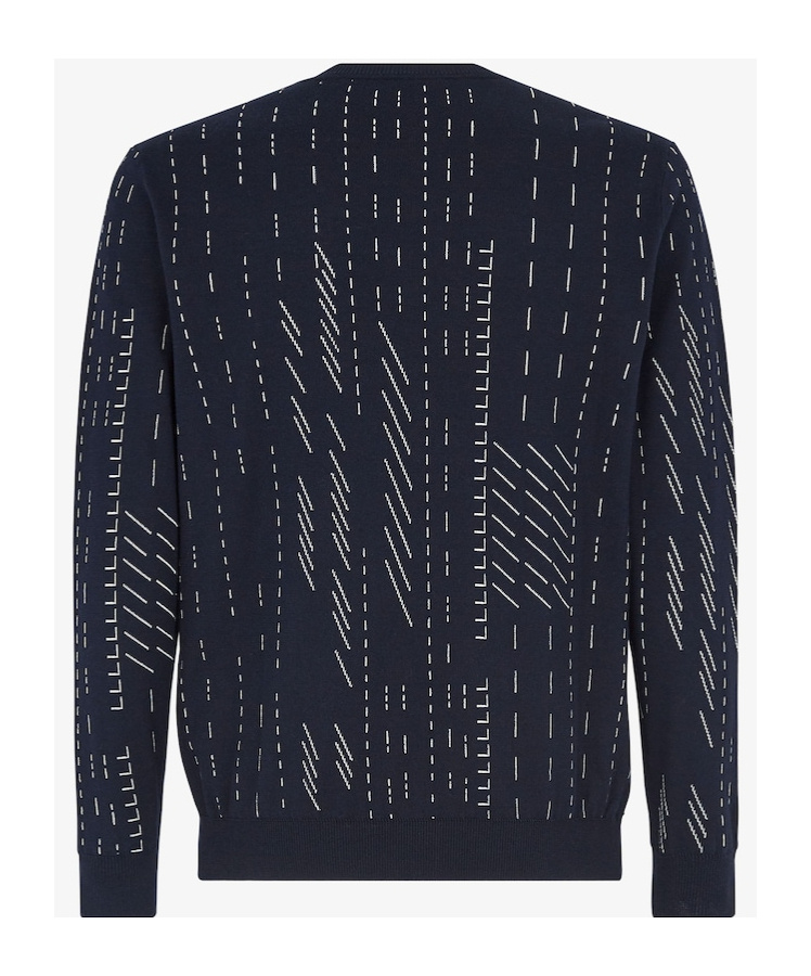 Fendi Crew-neck Jacquard Jumper In Black