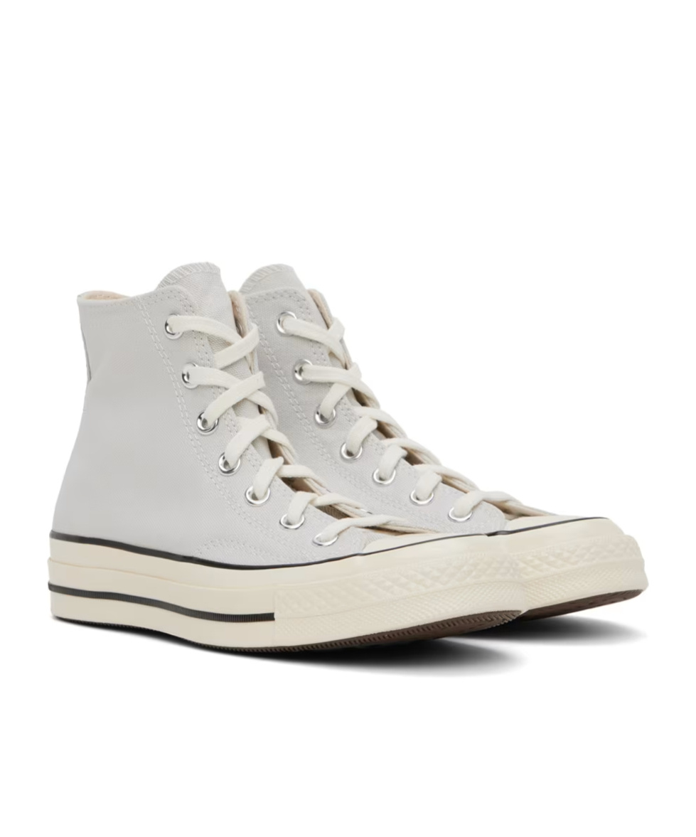 Converse Logo Patch High Upper Board Shoes In White