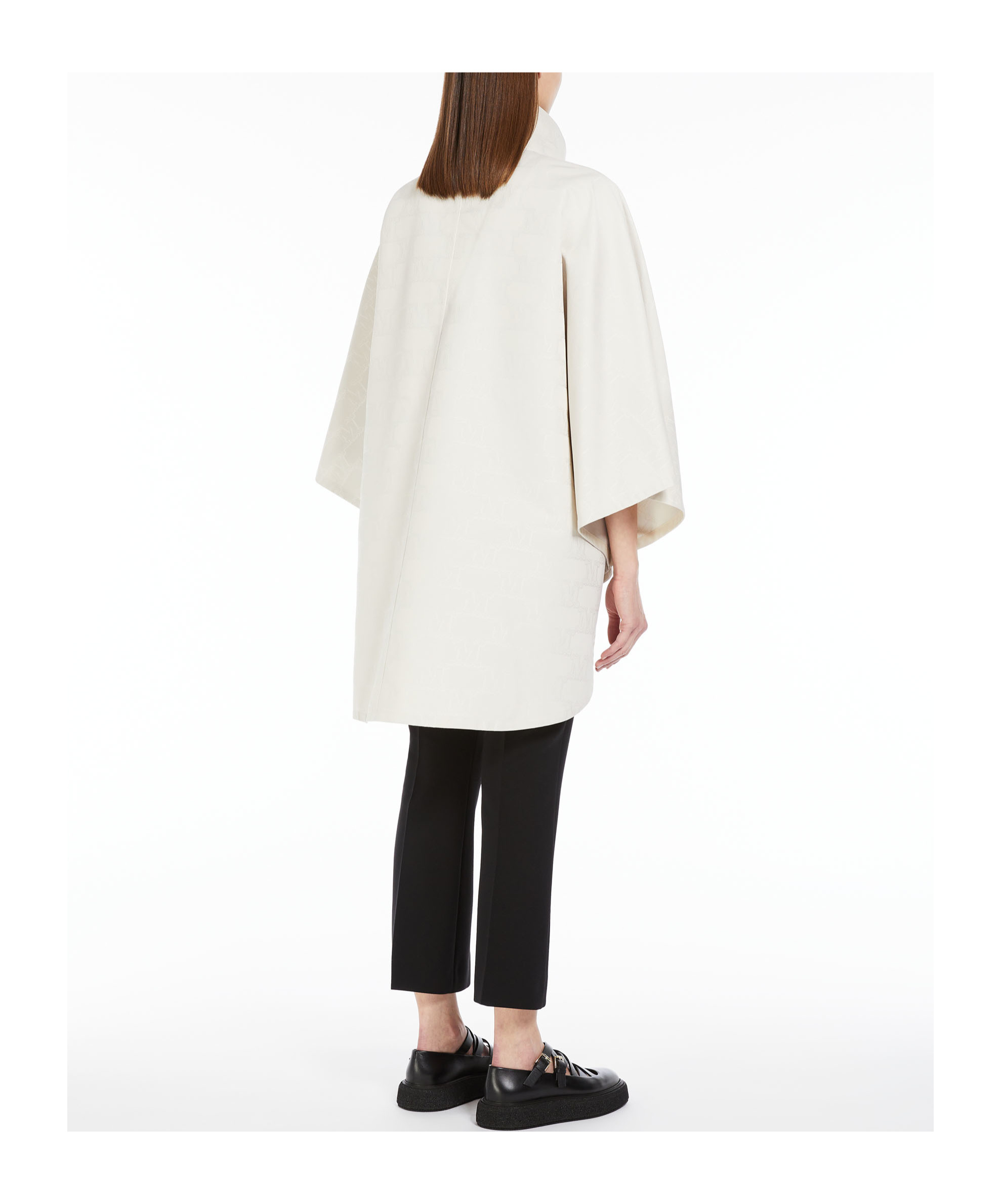 Max Mara Short Jacquard Cloak In Nude