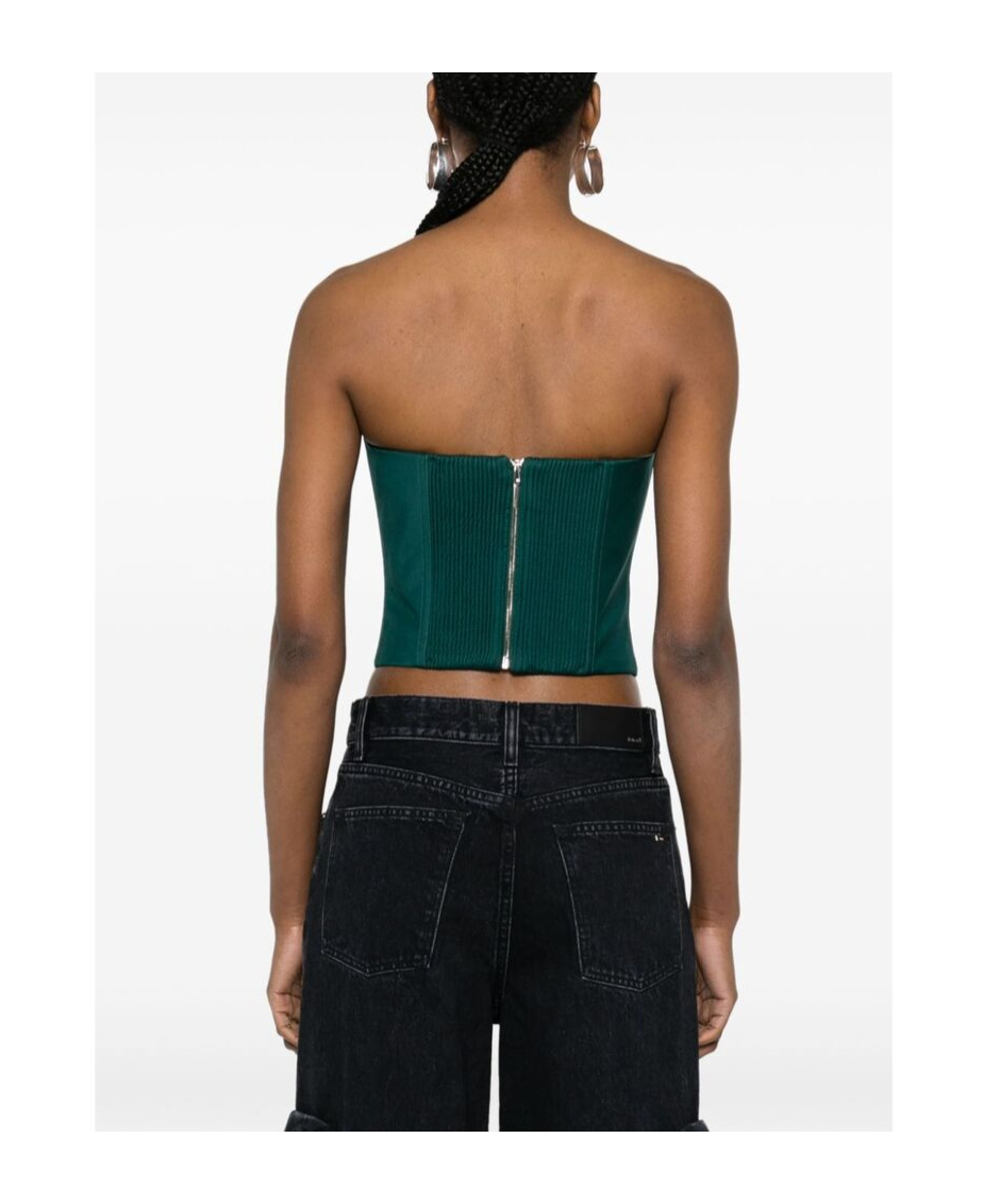 Amiri Strapless Bustier Top In Blue