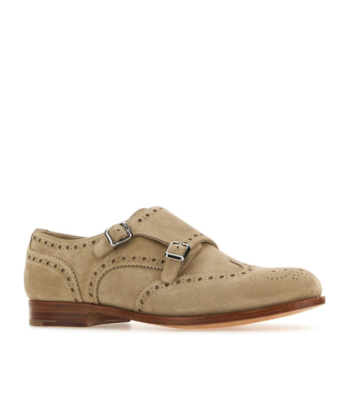 Church's Perforated Suede Monk Shoes In Brown