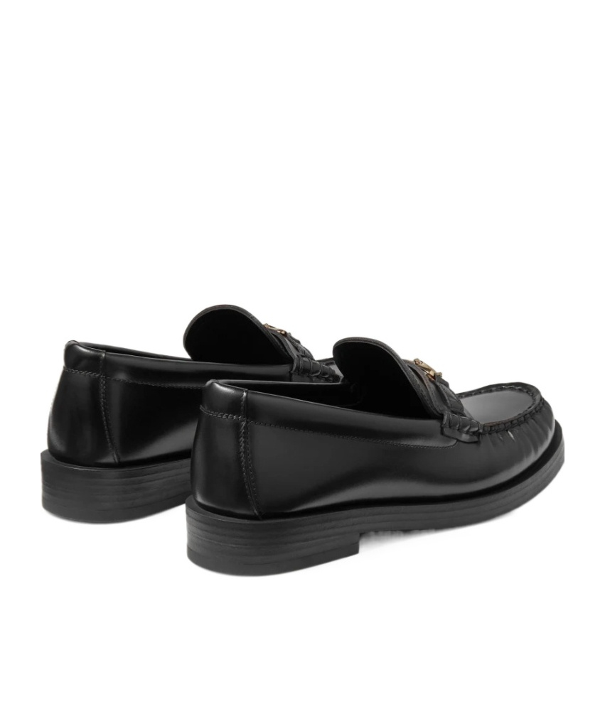 Jimmy Choo Addie Logo-plaque Leather Loafers In Black
