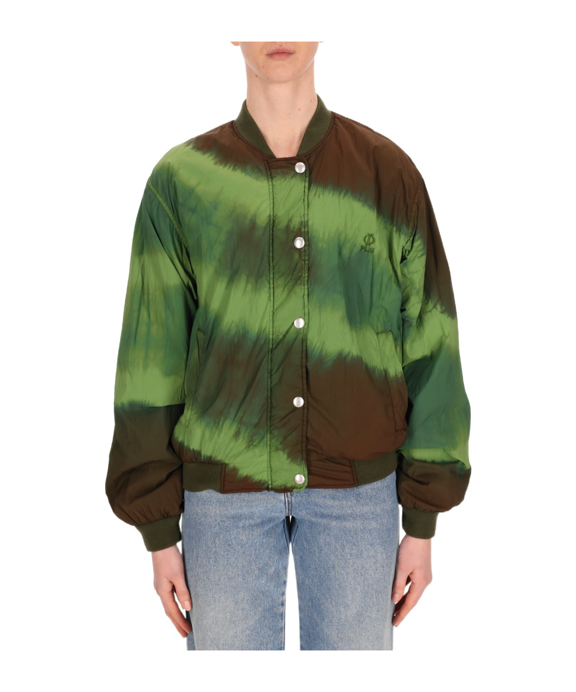 PHILOSOPHY DI LORENZO SERAFINI EMBROIDERED-LOGO TIE-DYE BOMBER 