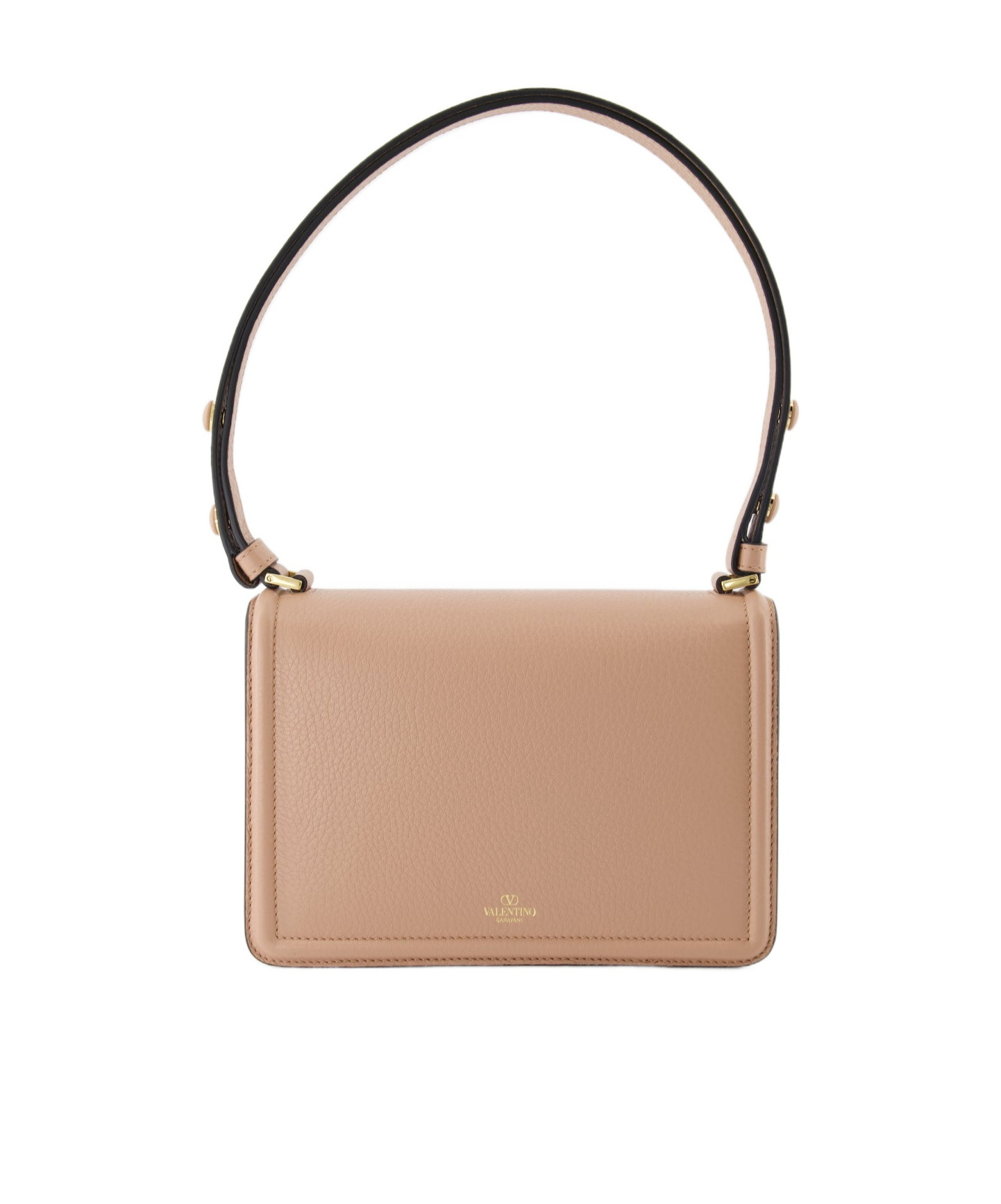 Valentino Small Vlogo Leather Shoulder Bag In Nude