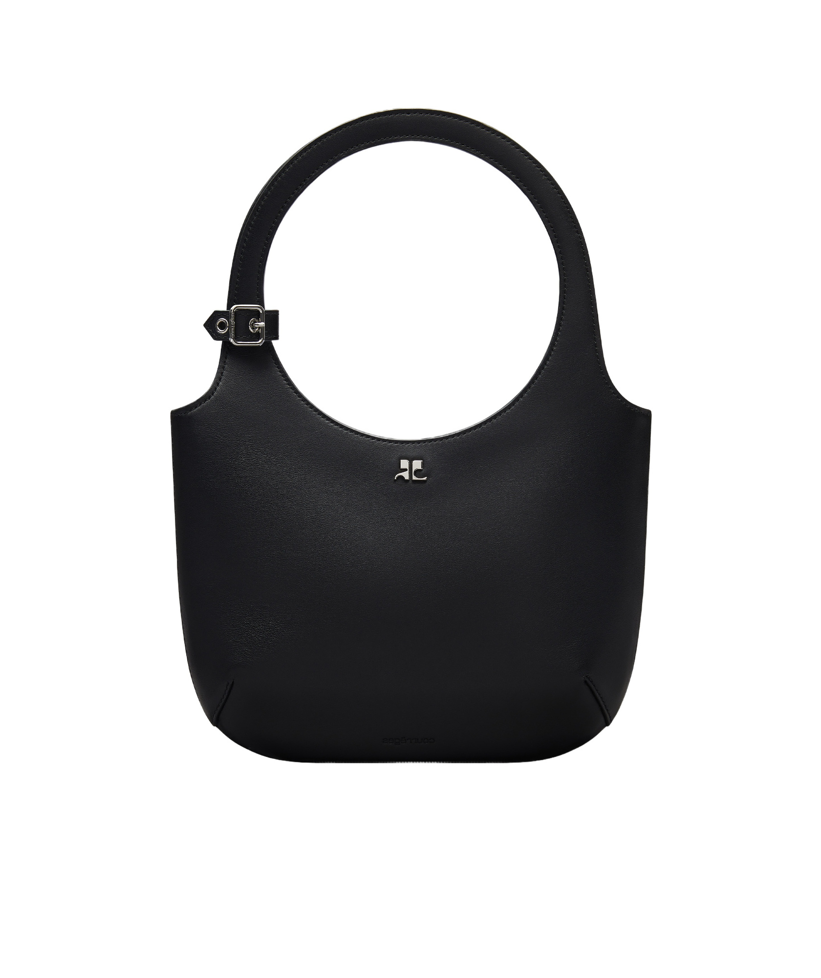 Courrèges Holy Smooth Leather Bag In Black