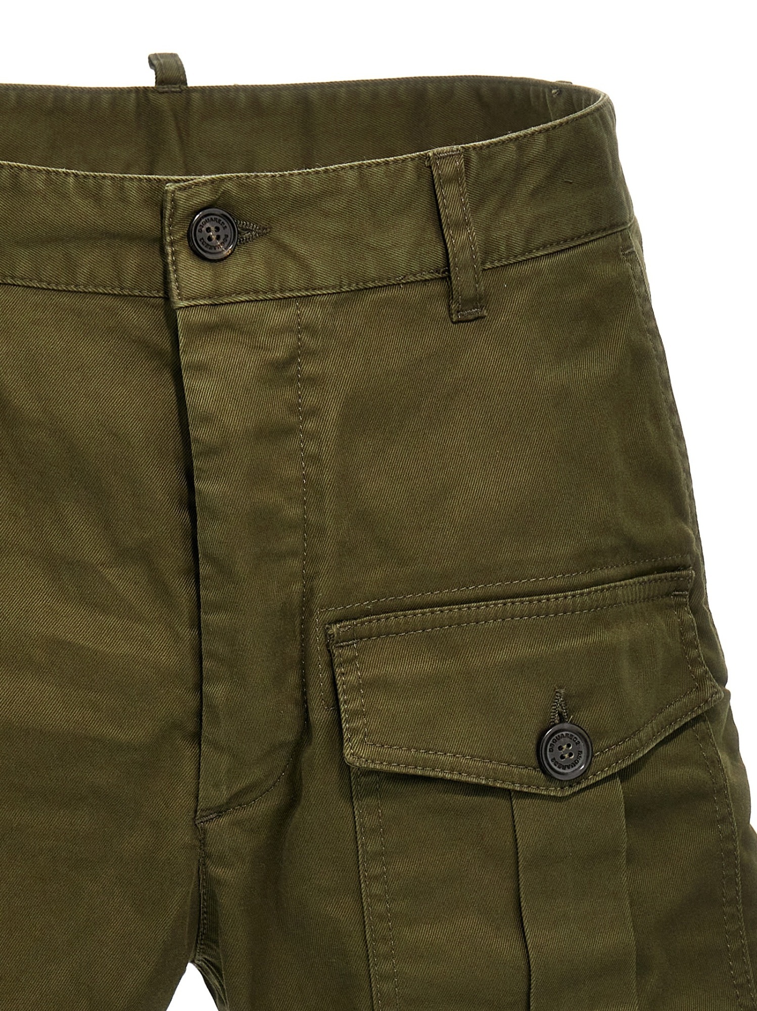 Dsquared2 Cargo Style Shorts Featuring Multiple Pockets In Green