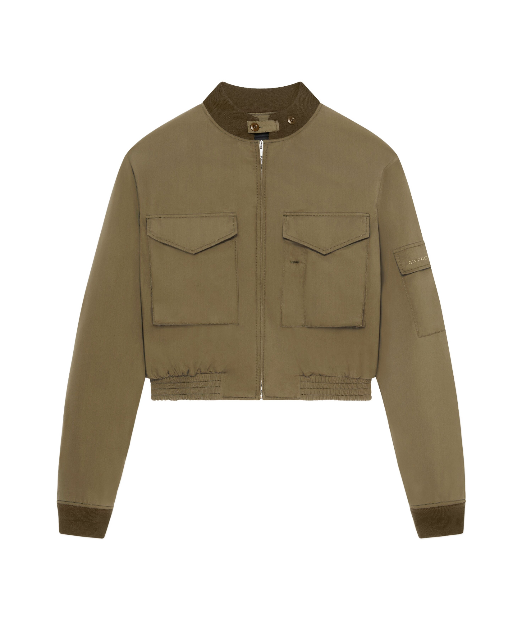 Givenchy Cropped Bomber Jacket In Green