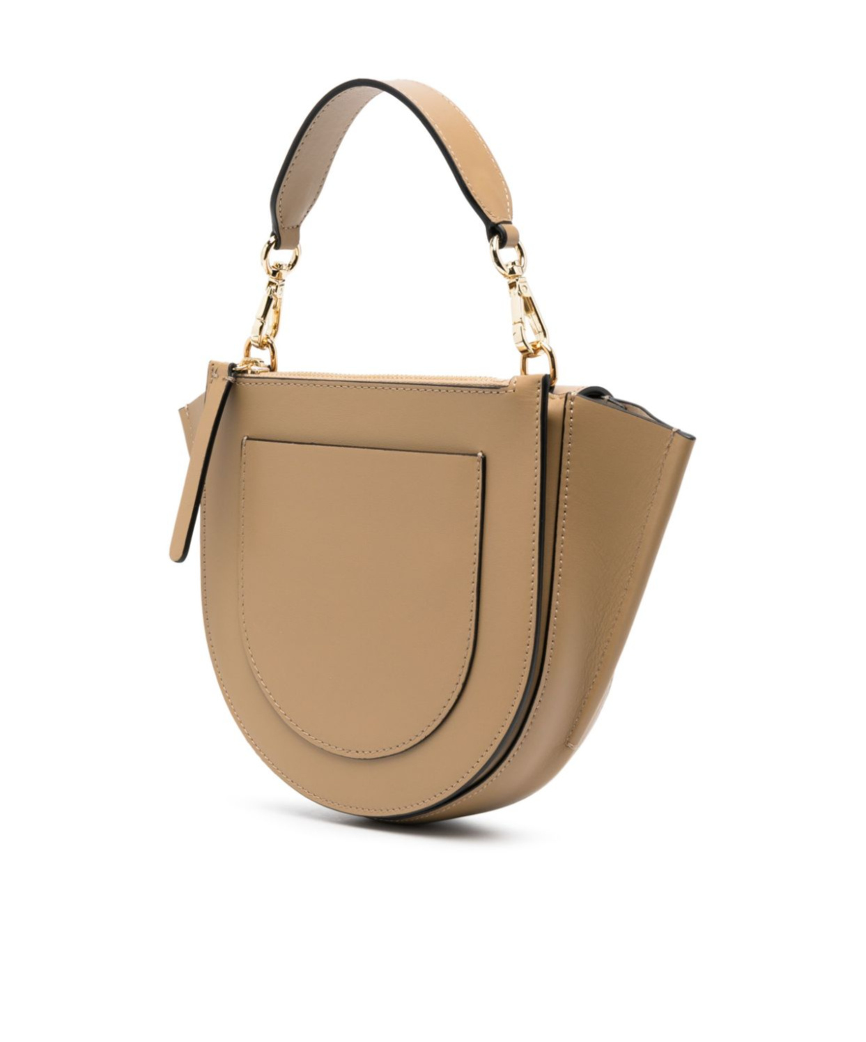 Shop Wandler Mini Hortensia Leather Tote Bag In Nude