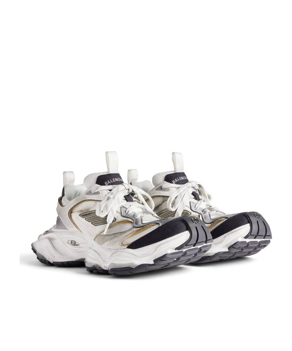 Shop Balenciaga Women's Cargo Trainers In White/grey In Gray