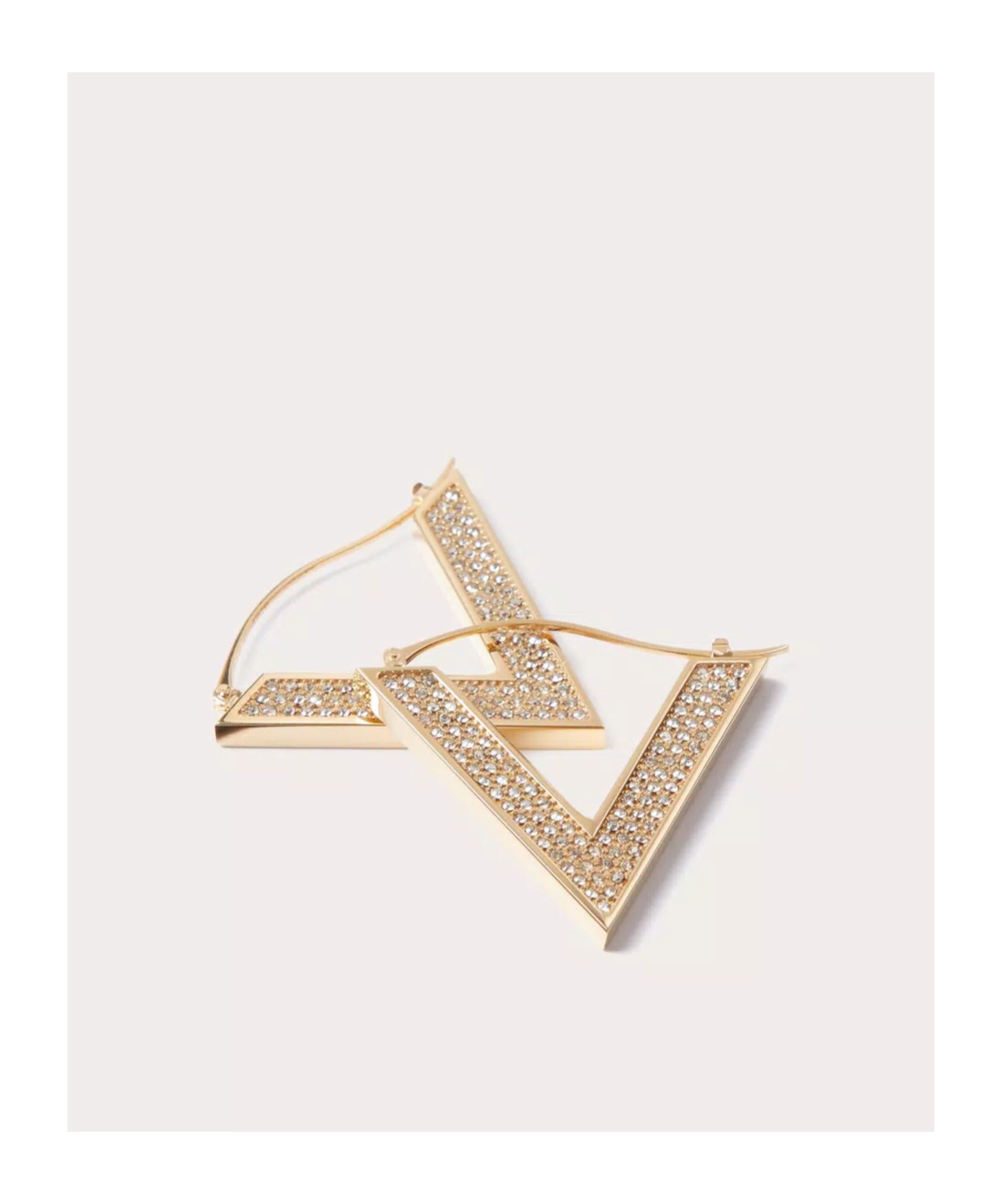 Valentino V Detail Metal And Swarovski Crystal Earrings In Gold