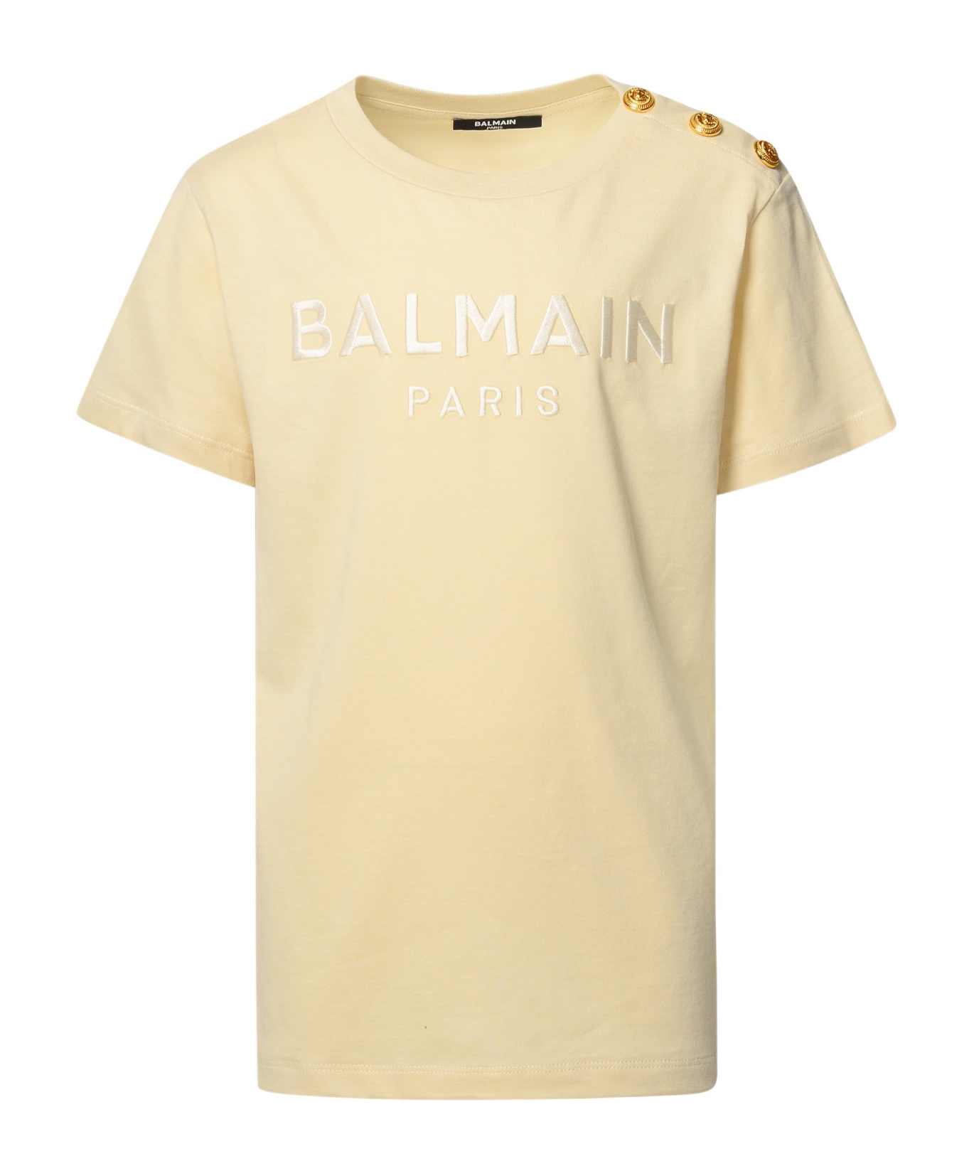Balmain T-shirt Bottoni In Nude