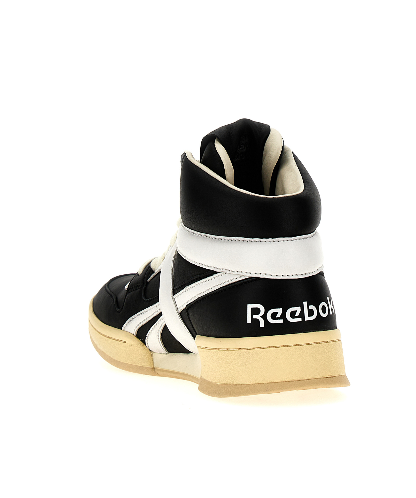 Reebok High-top Sneakers With Contrasting Panels And Rubber Sole In Black