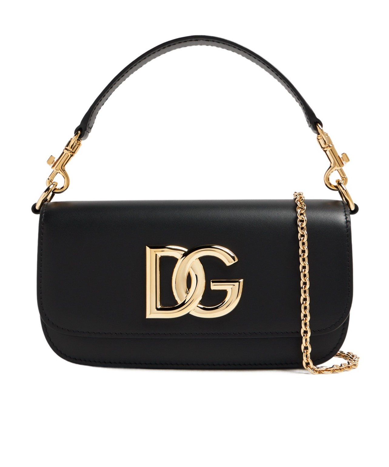 Dolce & Gabbana Dg-plaque Cross Body Bag In Black