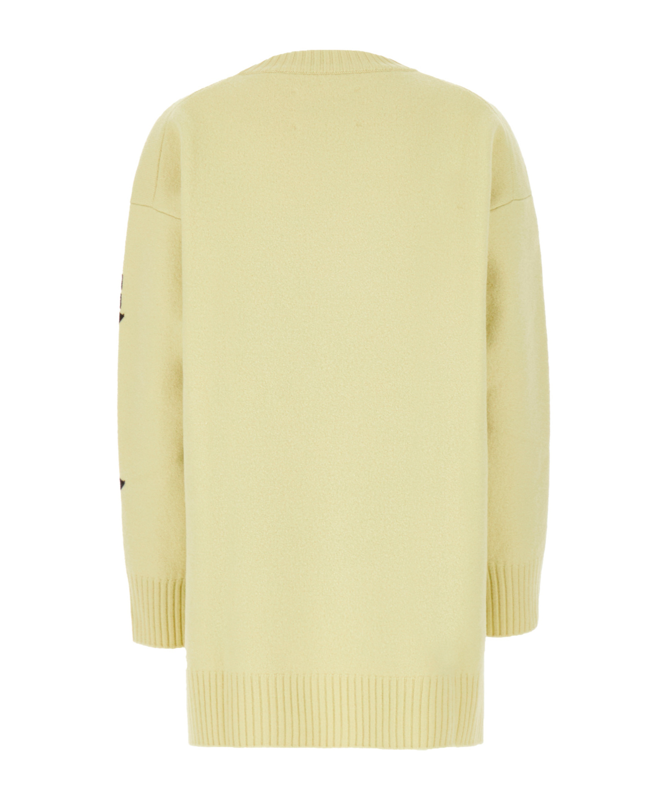 Jil Sander Graphic Print Wool Oversize Sweater In Yellow