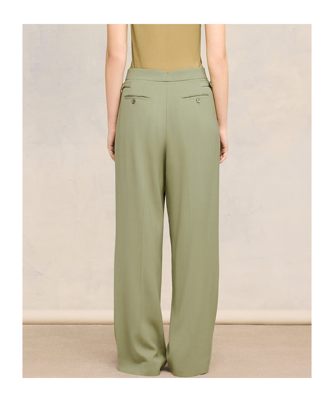 AMI ALEXANDRE MATTIUSSI AMI PARIS HIGH WAIST STRAIGHT LEG PANTS