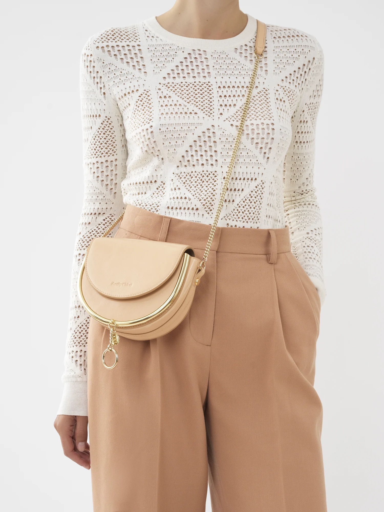See By Chloé Mara Chain Shoulder Bag In Nude