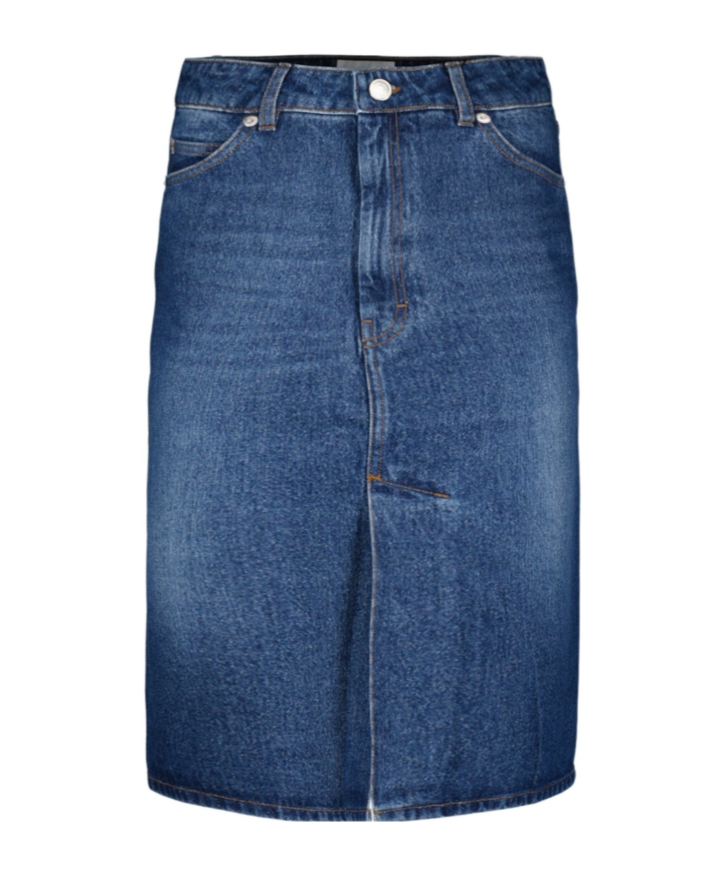 Ami Alexandre Mattiussi Ami Alexandre Matiussi Denim Midi Skirt In Seven In Blue