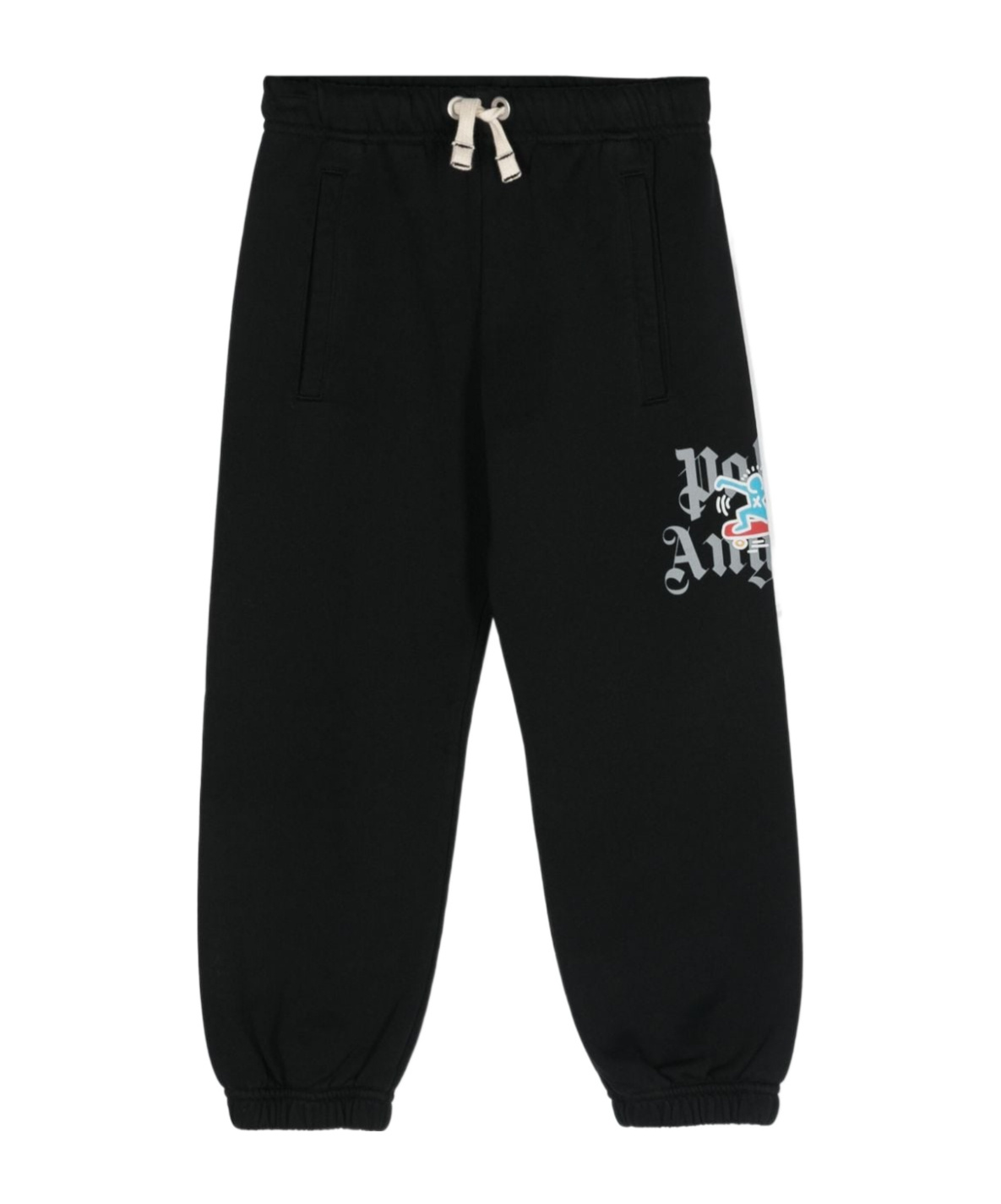 Palm Angels Kids X Keith Haring Logo Printed Track Pants In Black