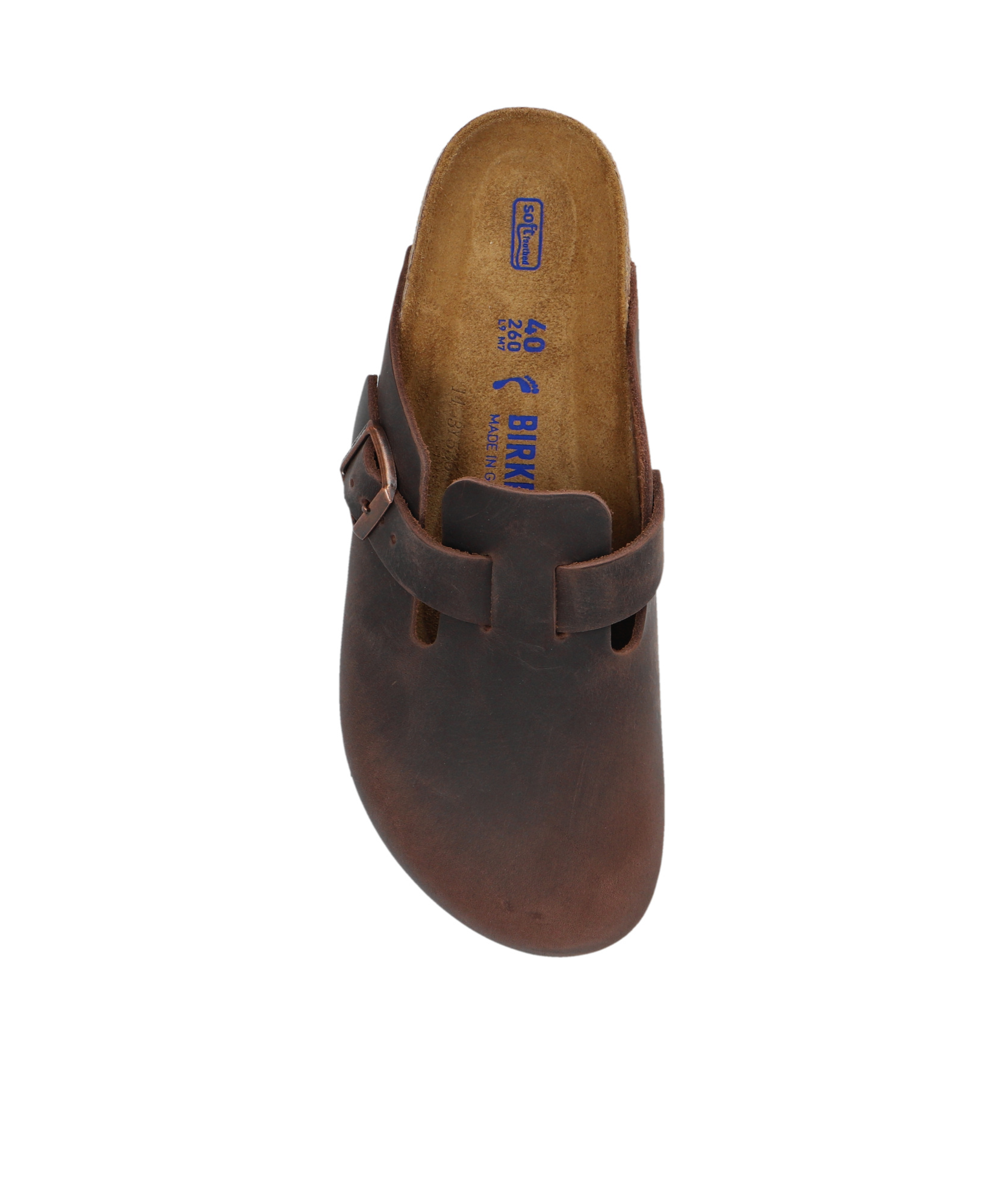 Birkenstock Boston Oiled Leather Mules In Brown