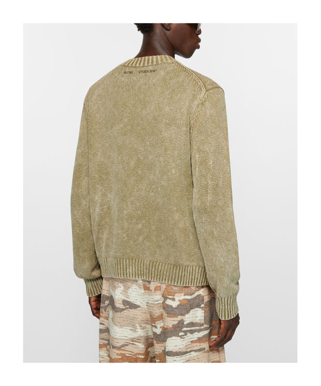 Shop Acne Studios Embroidered-logo Jumper In Green