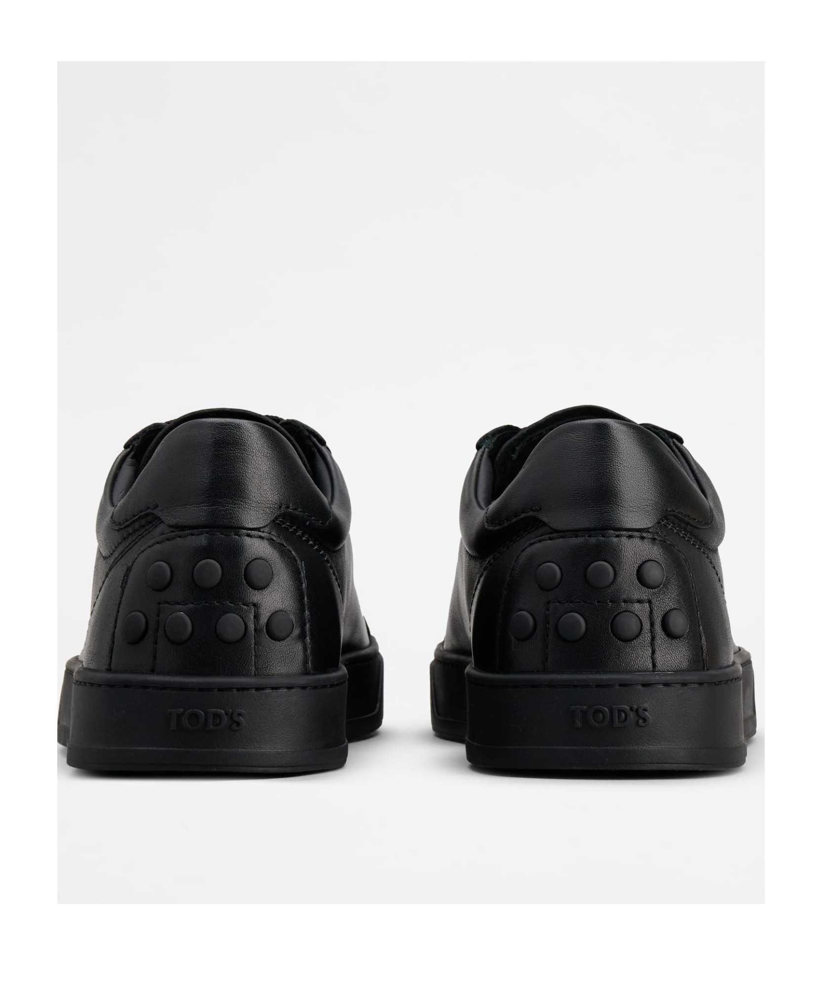 Tod's Rubber Sole Round Toe Low-top Sneakers In Black