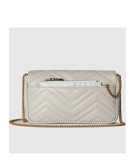 Gucci Gg Marmont Press Button Mini-bag In Nude