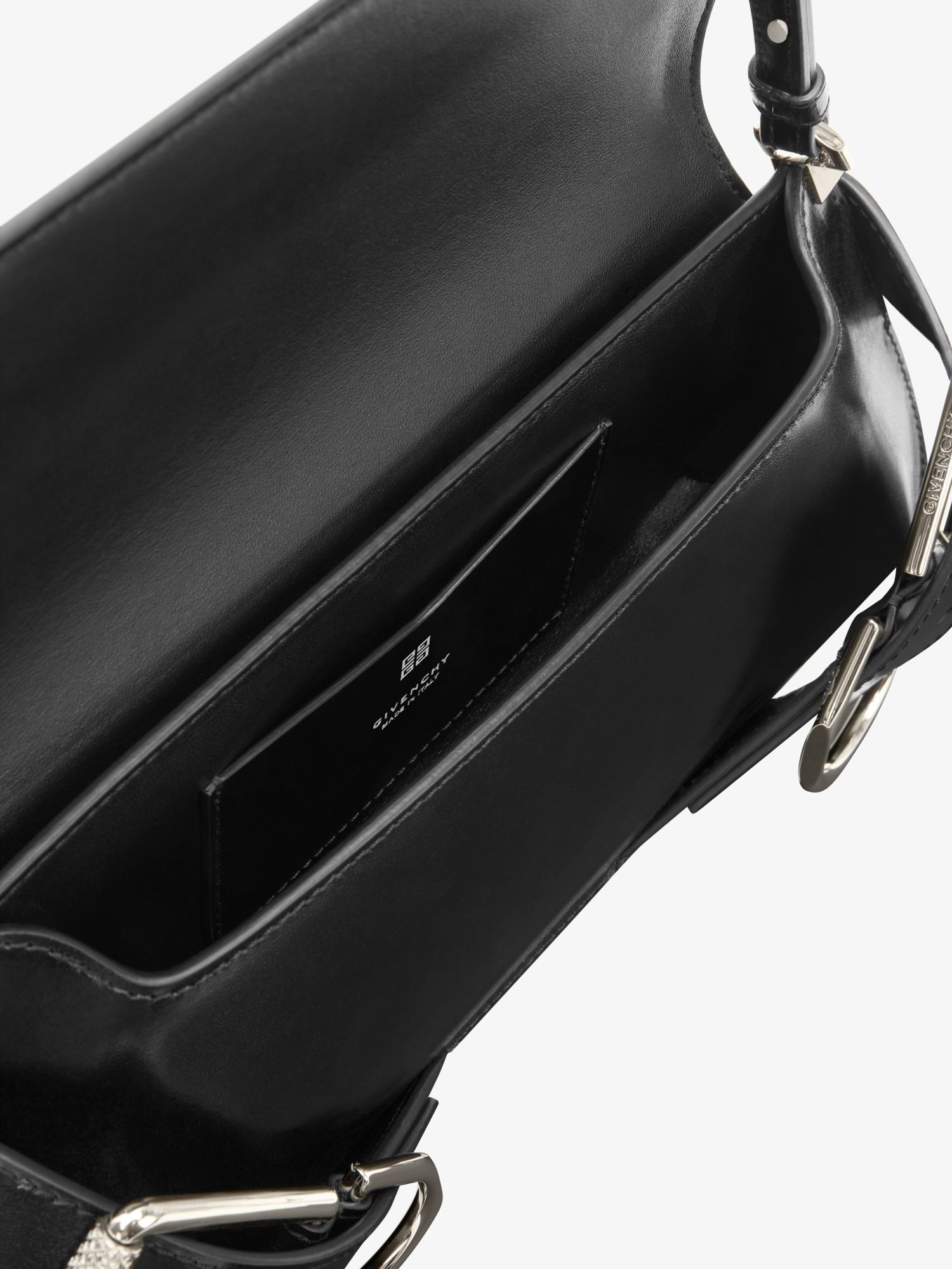Givenchy Calf Leather Shoulder Bag With Detachable Strap In Black