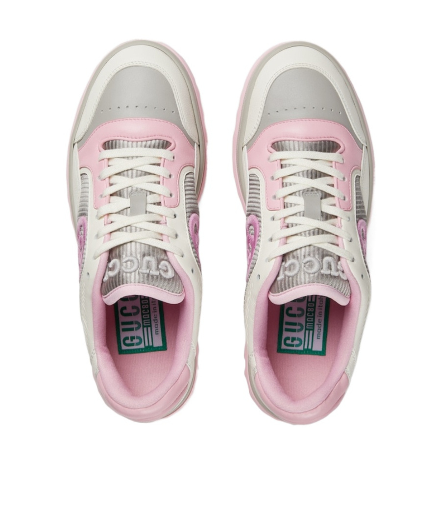 Shop Gucci Mac80 Leather Sneakers In White