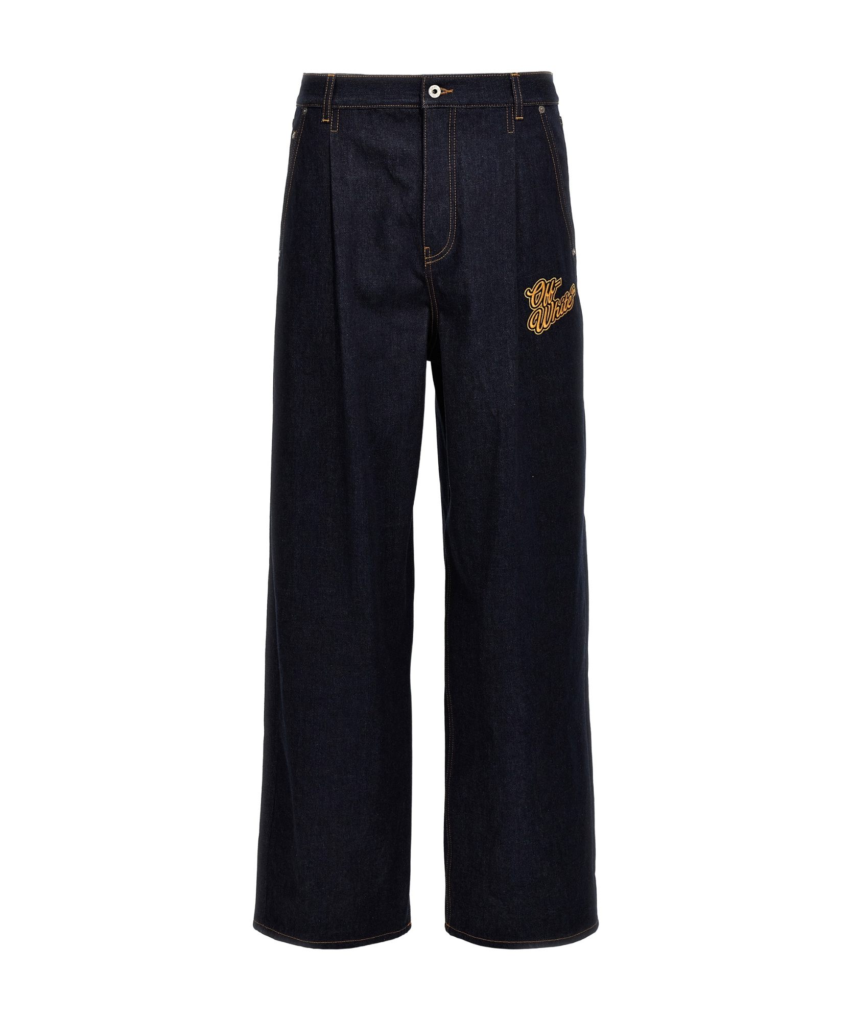 Shop Off-white 90s Logo-appliqué Straight-leg Jeans In Black