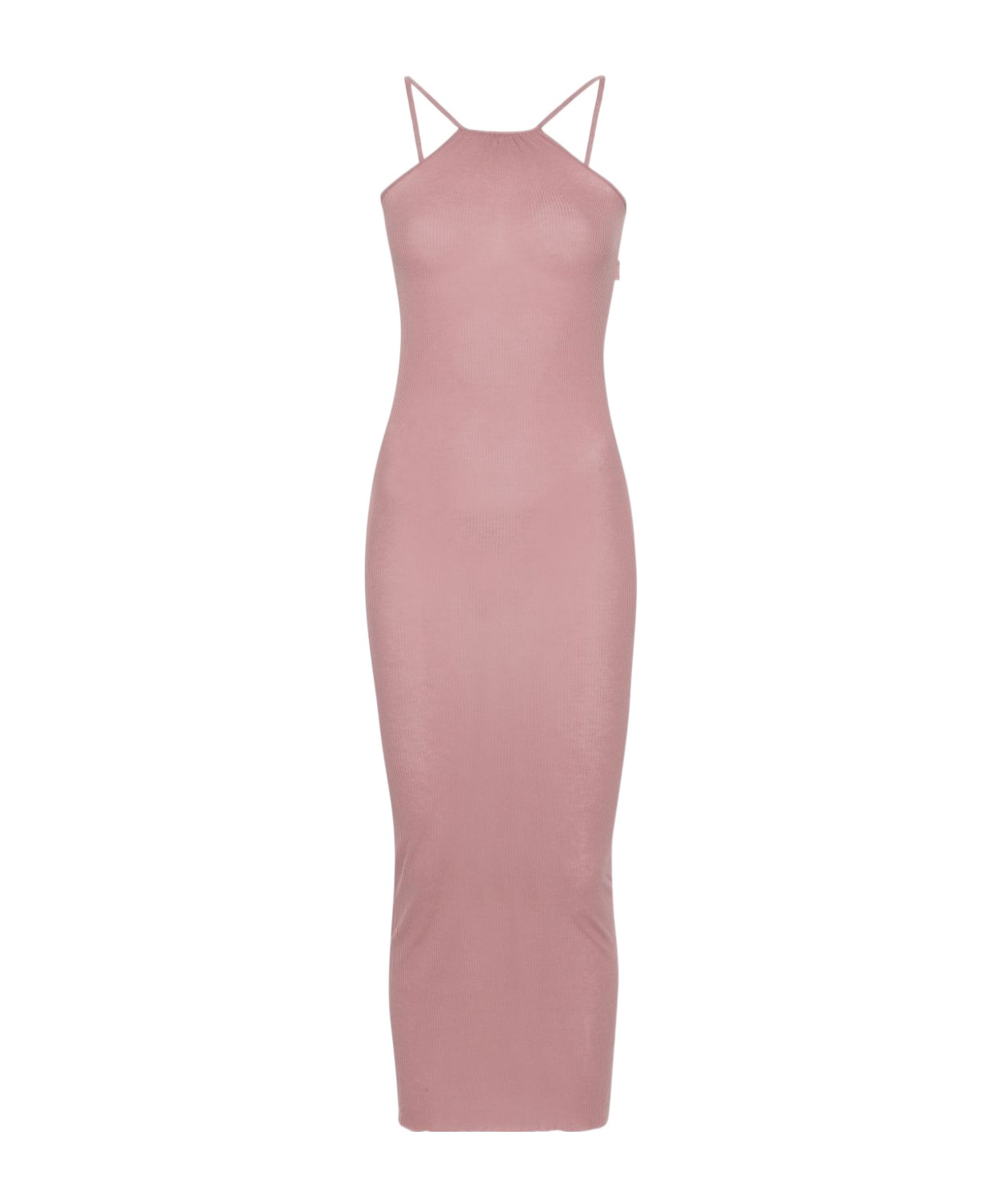 Rick Owens Skorpio Ribbed Maxi Dress In Pink