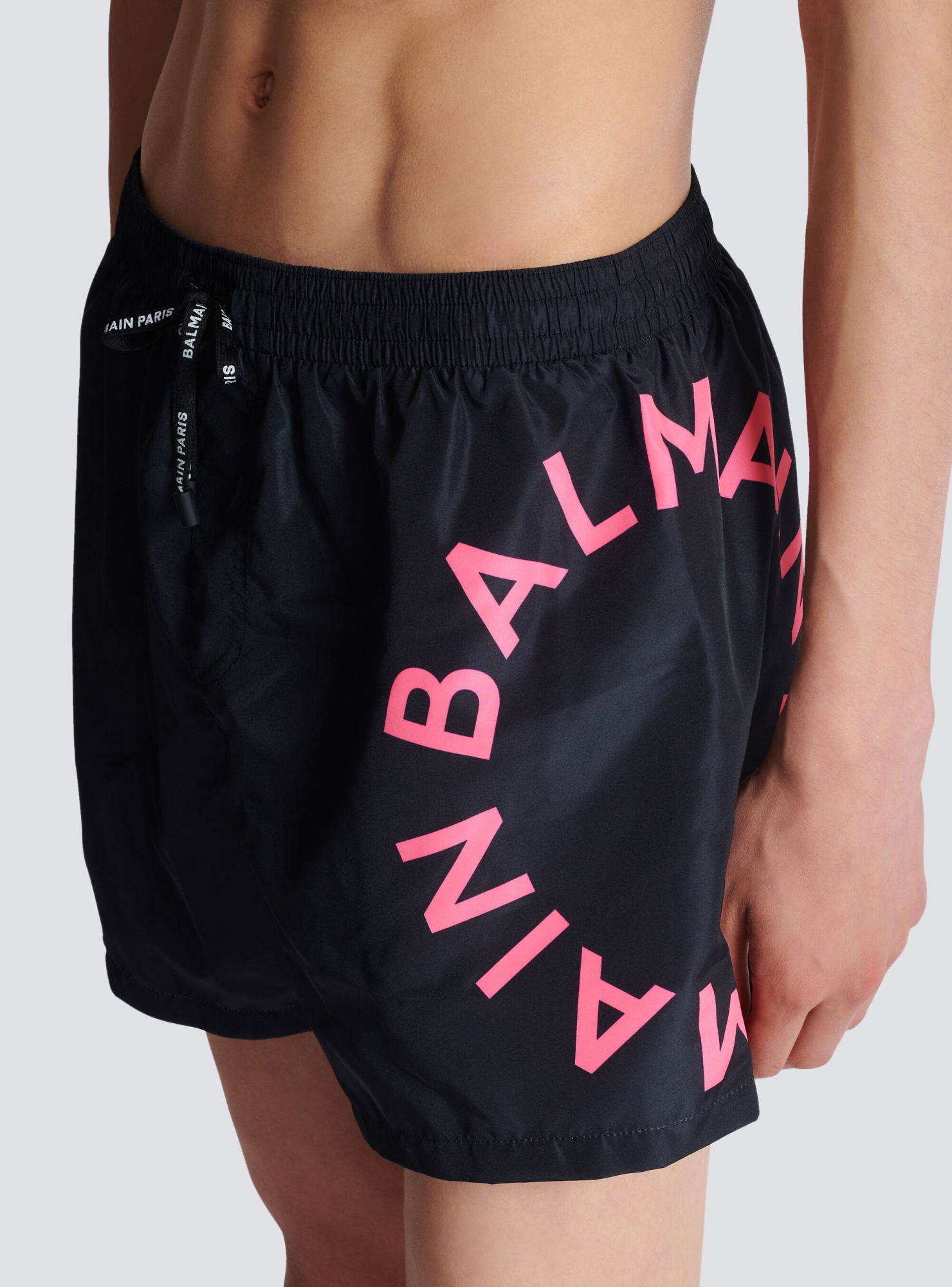 Shop Balmain Swim Shorts In Black