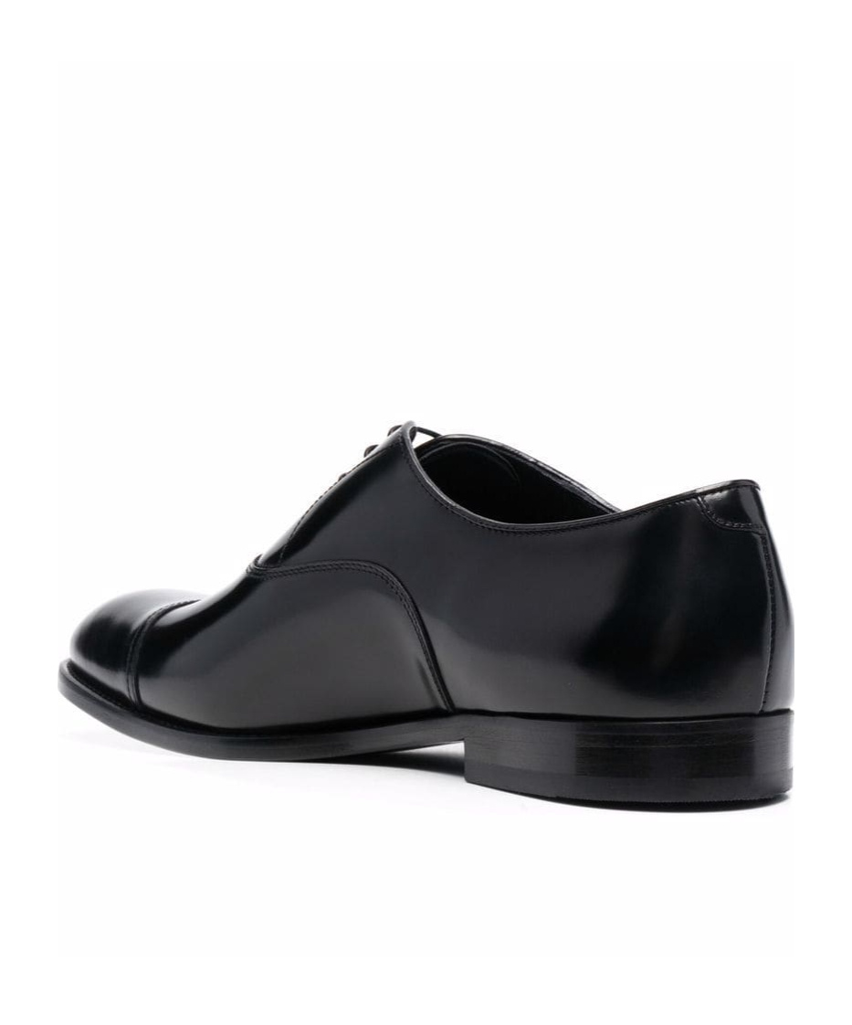 Doucal's High-shine Black Oxford Shoes With Lace-up Fastening In Black