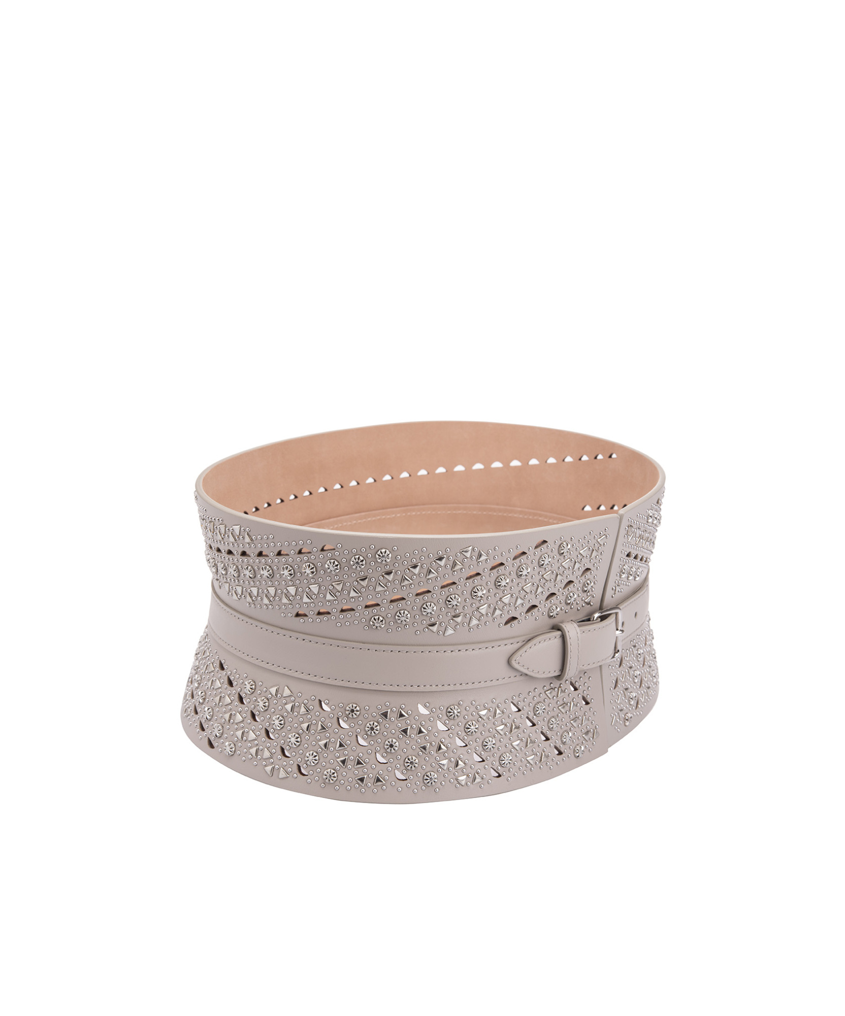 Alaïa Miniature Riveted Belt In Neutral