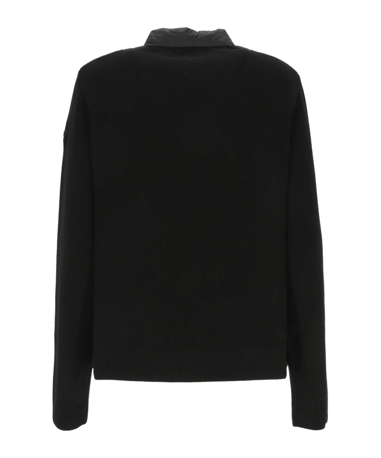 Moncler Logo-patch Quilted-panel Jacket In Black
