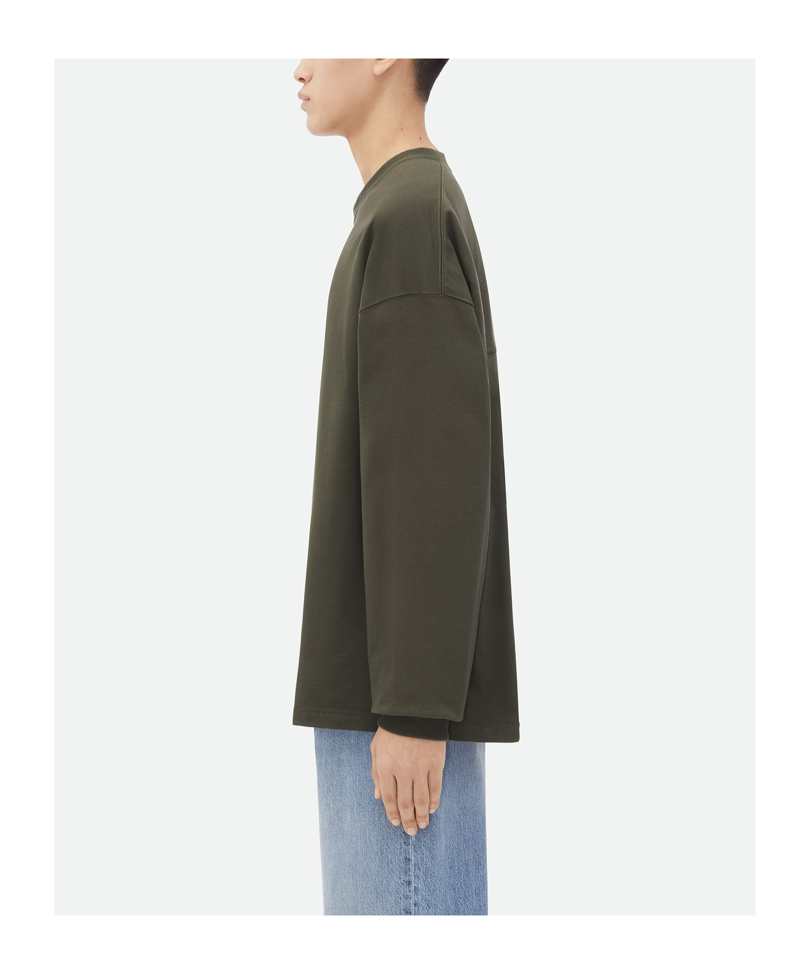 Bottega Veneta Crew-neck Cotton Sweatshirt In Green