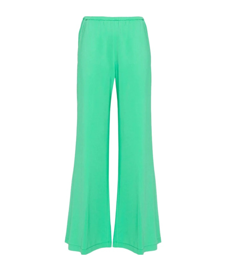 Shop Forte Forte Wide-leg Mid-rise Trousers In Green